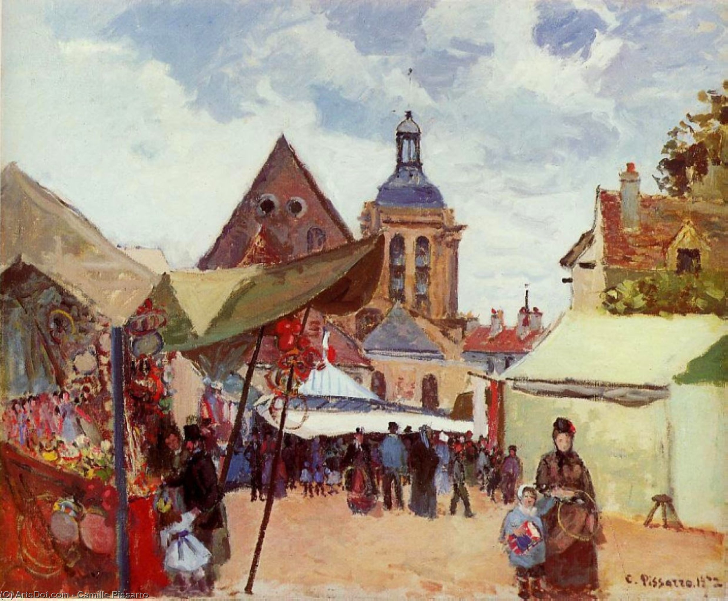 Buy Museum Art Reproductions September Celebration, Pontoise, 1872 by Camille Pissarro (1830-1903, United States) | ArtsDot.com