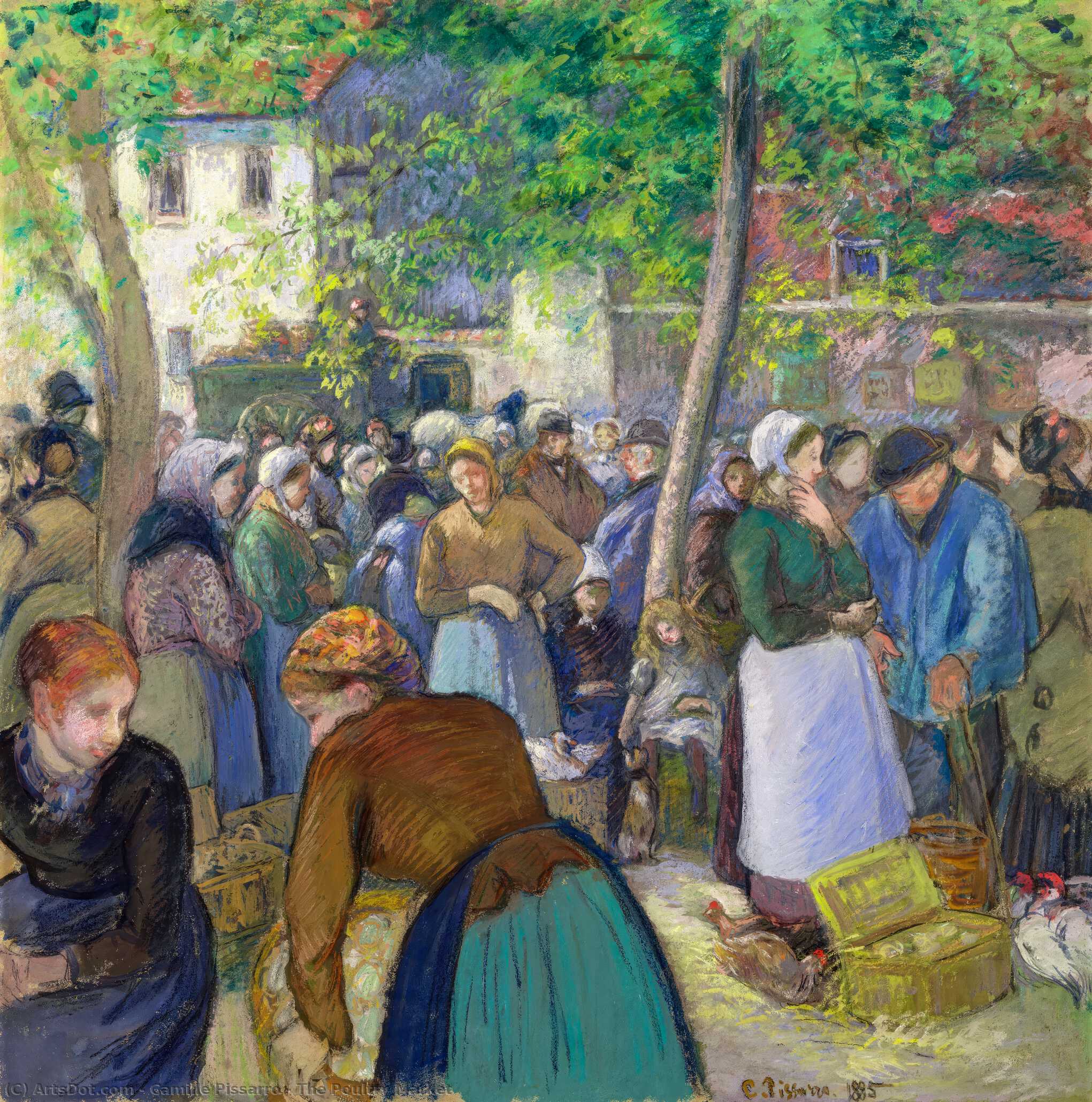 Buy Museum Art Reproductions The Poultry Market, 1885 by Camille Pissarro (1830-1903, United States) | ArtsDot.com