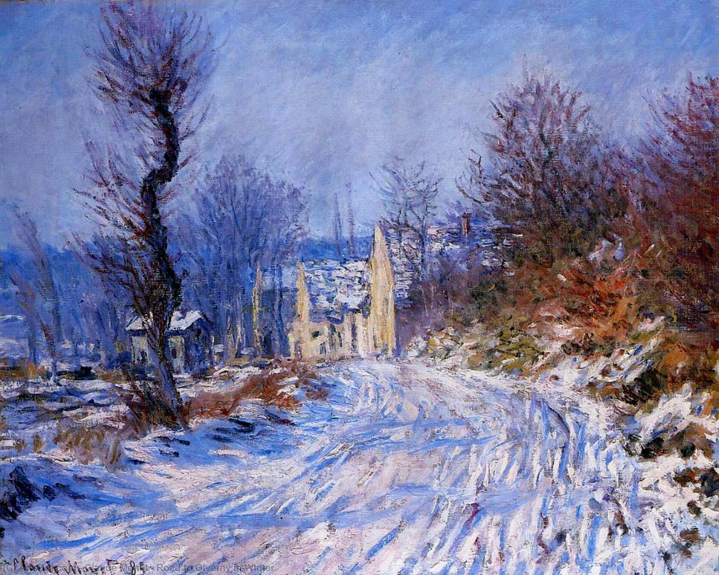 Order Oil Painting Replica Road to Giverny in Winter, 1885 by Claude Monet (1840-1926, France) | ArtsDot.com