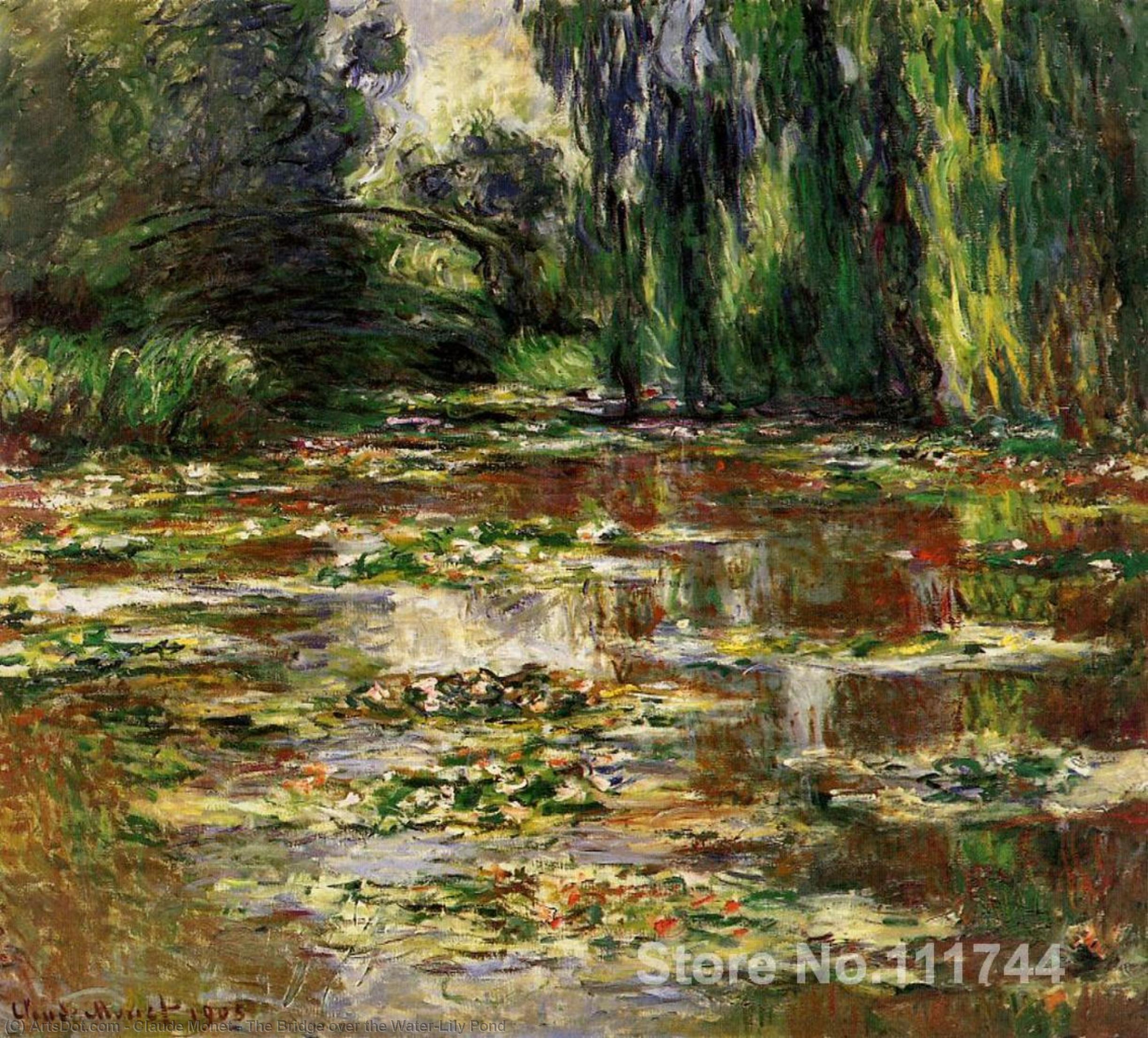 Order Art Reproductions The Bridge over the Water-Lily Pond by Claude Monet (1840-1926, France) | ArtsDot.com