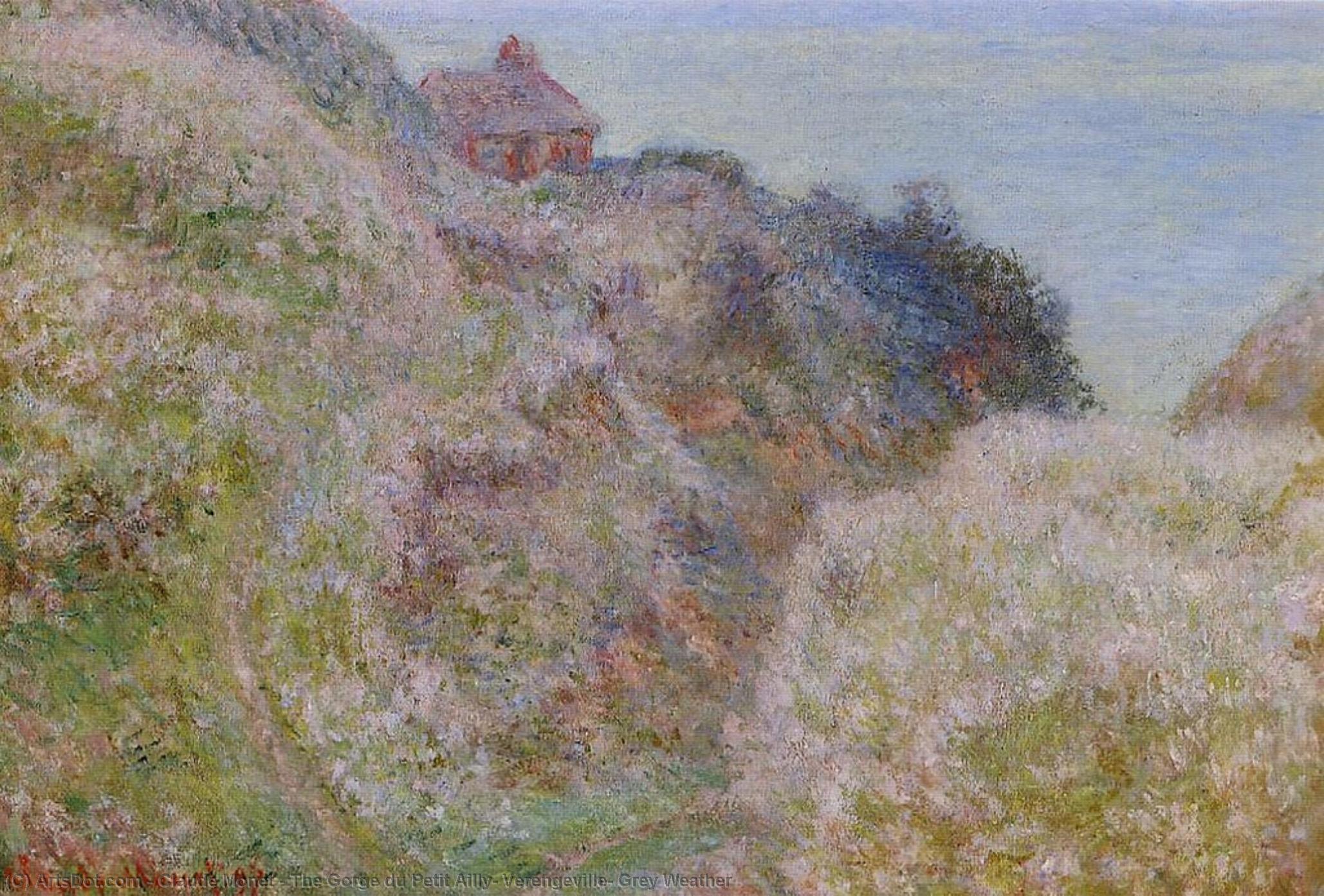 Buy Museum Art Reproductions The Gorge du Petit Ailly, Verengeville, Grey Weather by Claude Monet (1840-1926, France) | ArtsDot.com