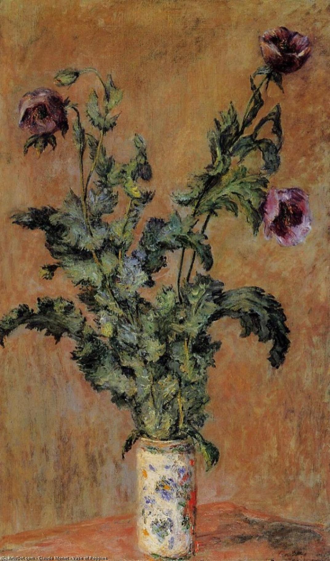Order Paintings Reproductions Vase of Poppies by Claude Monet (1840-1926, France) | ArtsDot.com