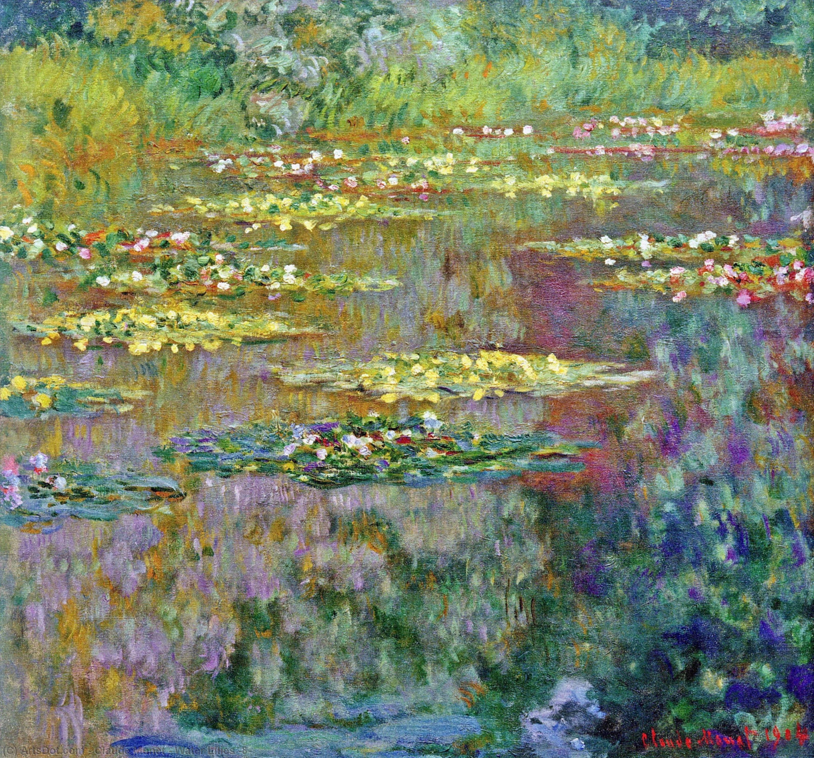 Order Oil Painting Replica Water Lilies (8), 1904 by Claude Monet (1840-1926, France) | ArtsDot.com