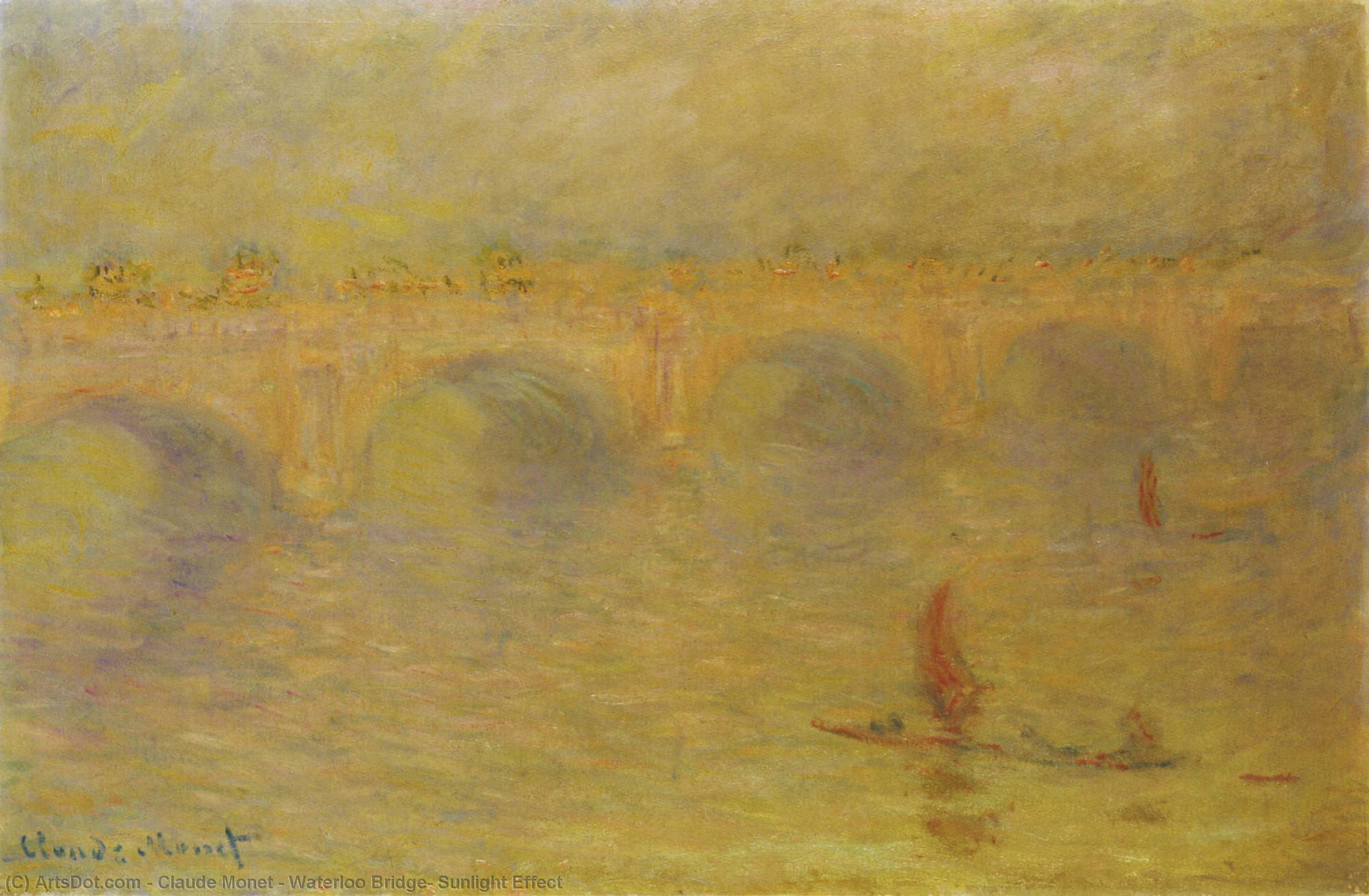 Order Oil Painting Replica Waterloo Bridge, Sunlight Effect, 1902 by Claude Monet (1840-1926, France) | ArtsDot.com