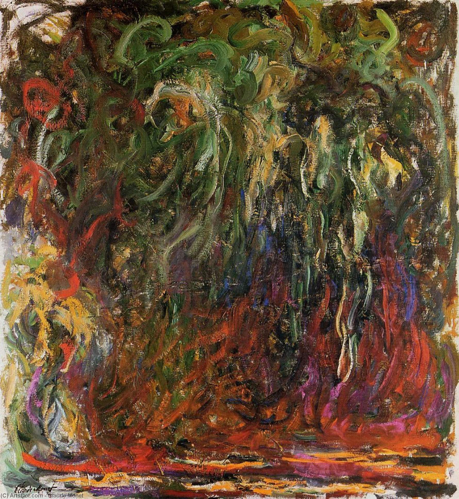 Order Paintings Reproductions Weeping Willow, Giverny, 1922 by Claude Monet (1840-1926, France) | ArtsDot.com