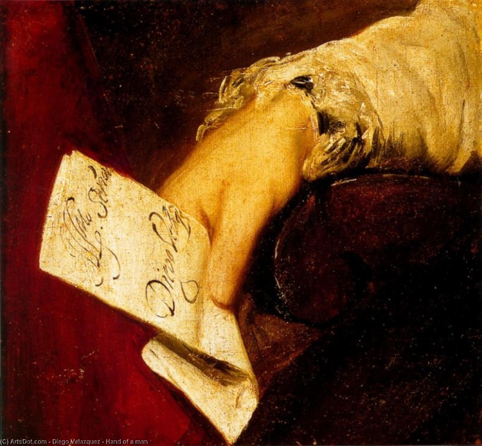 Buy Museum Art Reproductions Hand of a man by Diego Velazquez (1599-1660, Spain) | ArtsDot.com