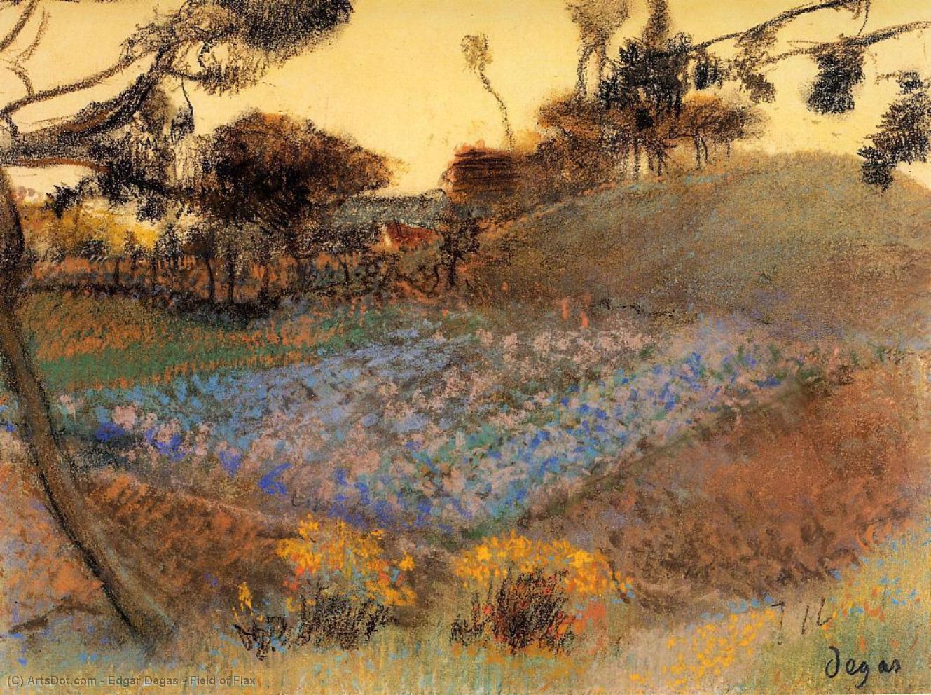 Order Paintings Reproductions Field of Flax, 1892 by Edgar Degas (1834-1917, France) | ArtsDot.com