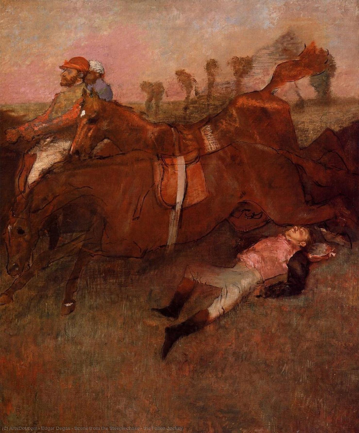 Order Oil Painting Replica Scene from the Steeplechase - the Fallen Jockey, 1866 by Edgar Degas (1834-1917, France) | ArtsDot.com