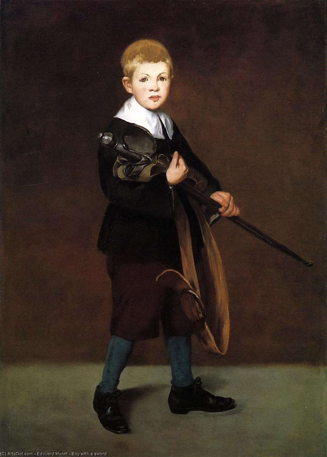 Order Oil Painting Replica Boy with a sword, 1861 by Edouard Manet (1832-1883, France) | ArtsDot.com