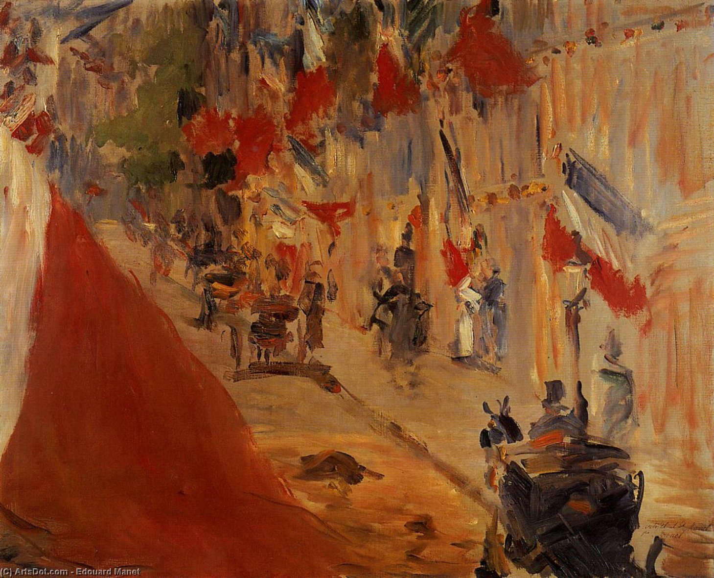 Order Oil Painting Replica Rue Mosnier decorated with Flags, 1878 by Edouard Manet (1832-1883, France) | ArtsDot.com