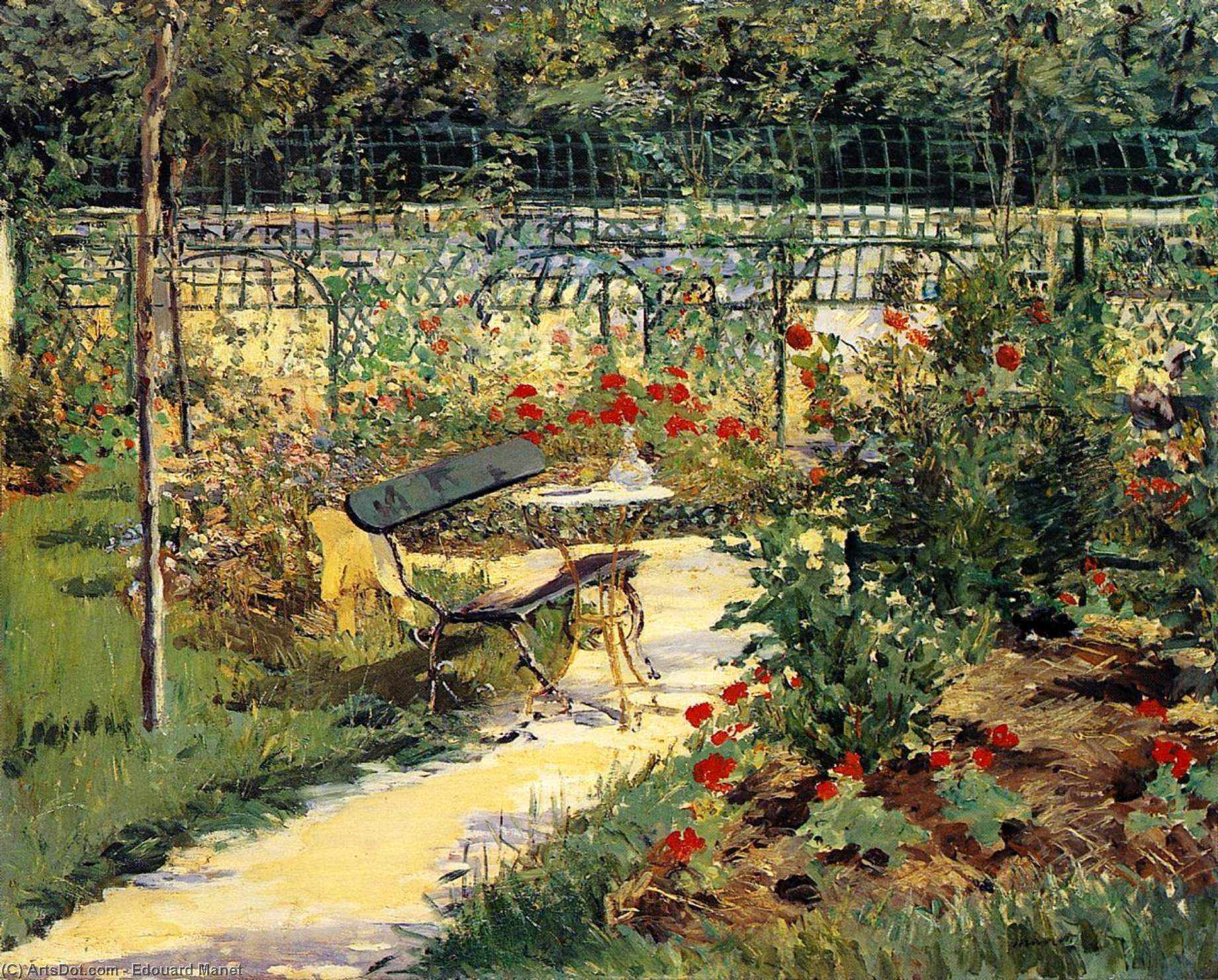 Order Artwork Replica The Bench (aka My Garden) by Edouard Manet (1832-1883, France) | ArtsDot.com