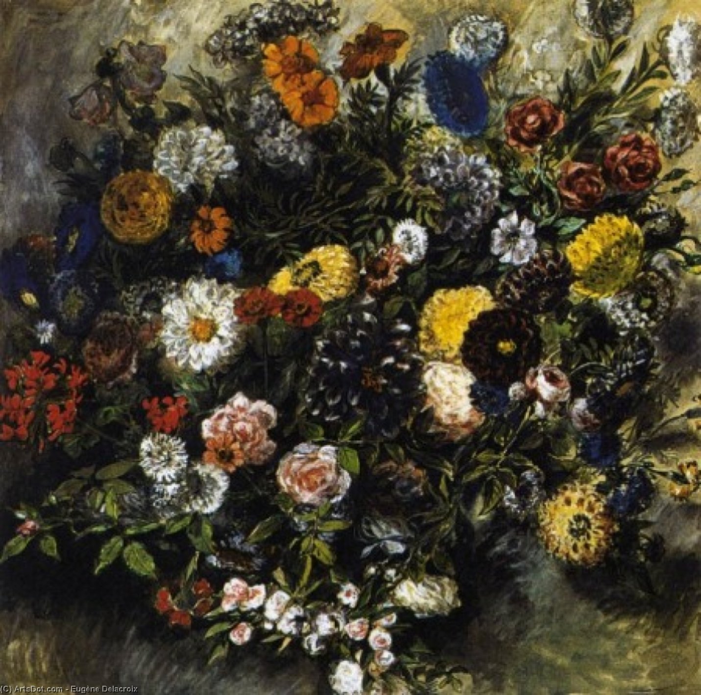 Order Oil Painting Replica Ramo de flores by Eugène Delacroix (1798-1863, France) | ArtsDot.com
