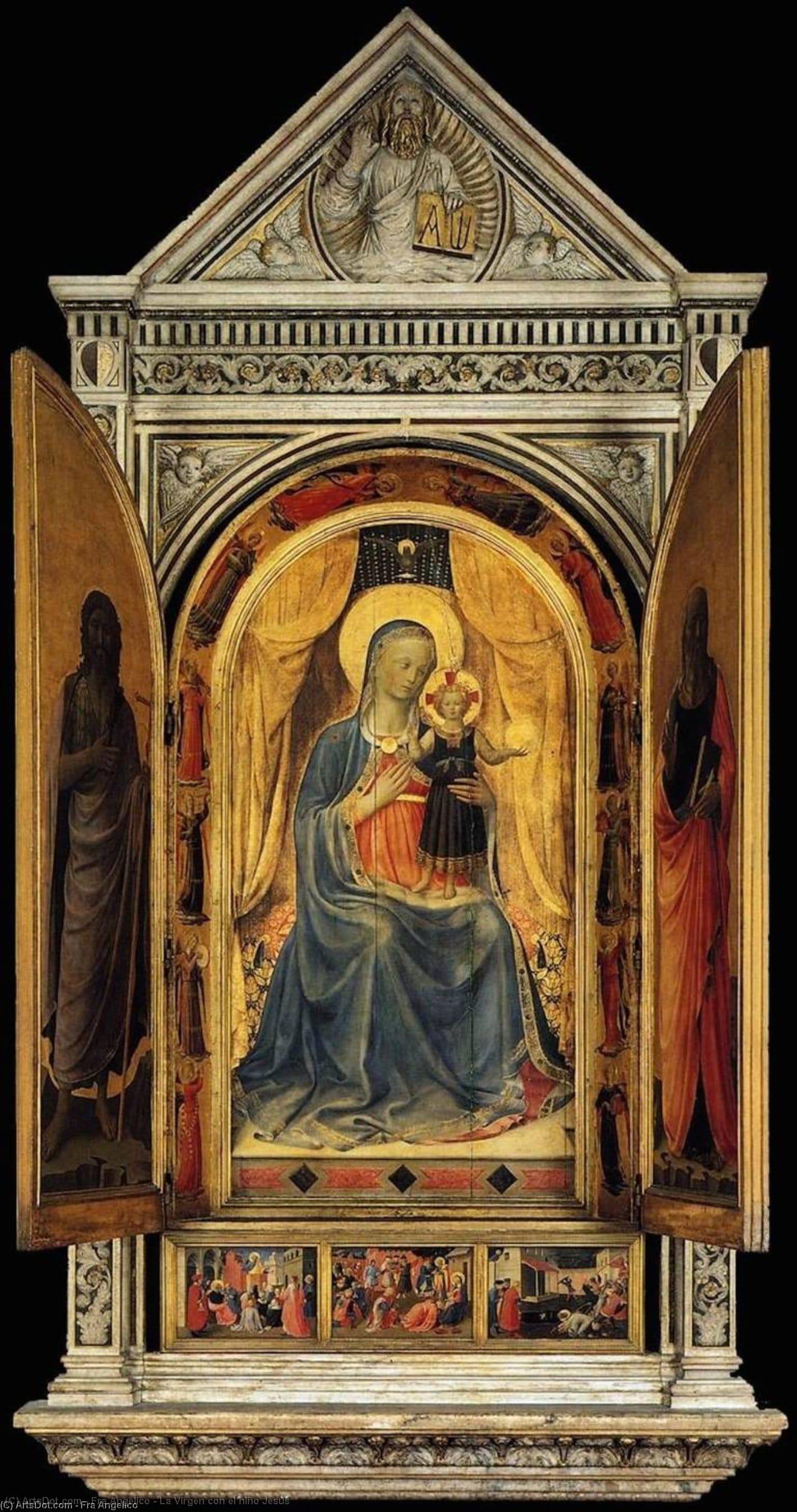 Order Paintings Reproductions La Virgen con el niño Jesús by Fra Angelico (1395-1455, Italy) | ArtsDot.com