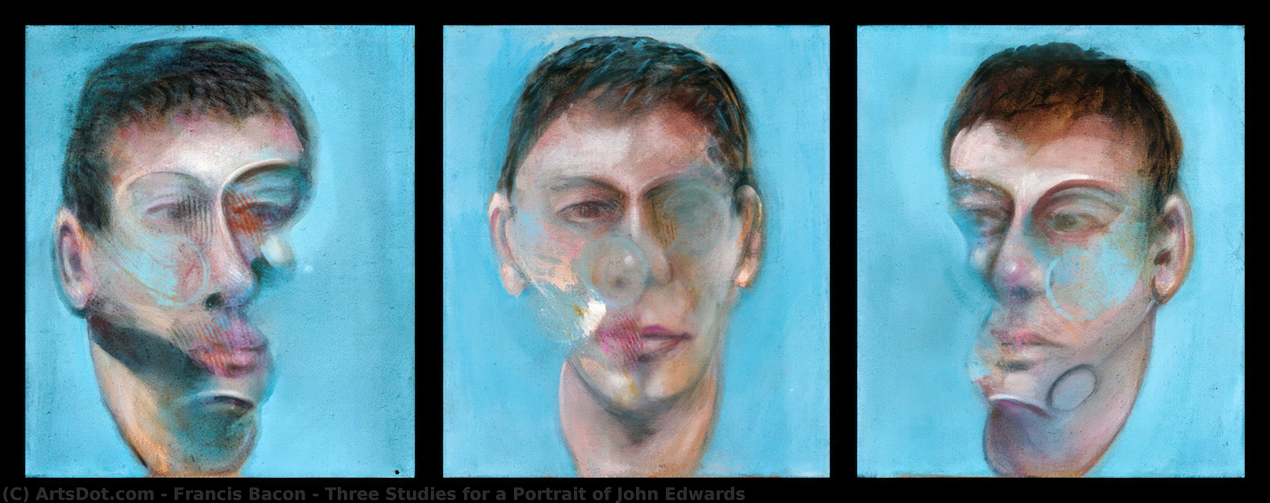 Order Art Reproductions Three Studies for a Portrait of John Edwards by Francis Bacon (Inspired By) (1909-1992, Ireland) | ArtsDot.com