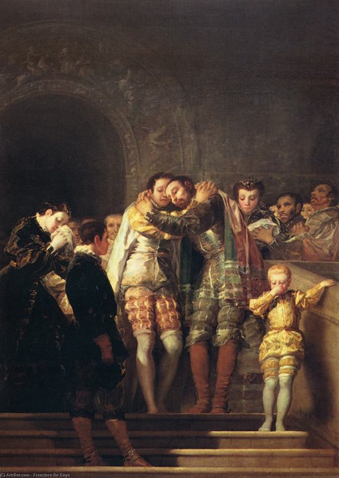 Buy Museum Art Reproductions San Francisco de Borja says goodbye to his family by Francisco De Goya (1746-1828, Spain) | ArtsDot.com