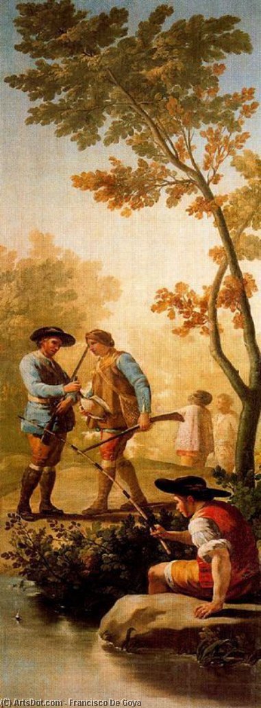 Order Art Reproductions The angler by Francisco De Goya (1746-1828, Spain) | ArtsDot.com