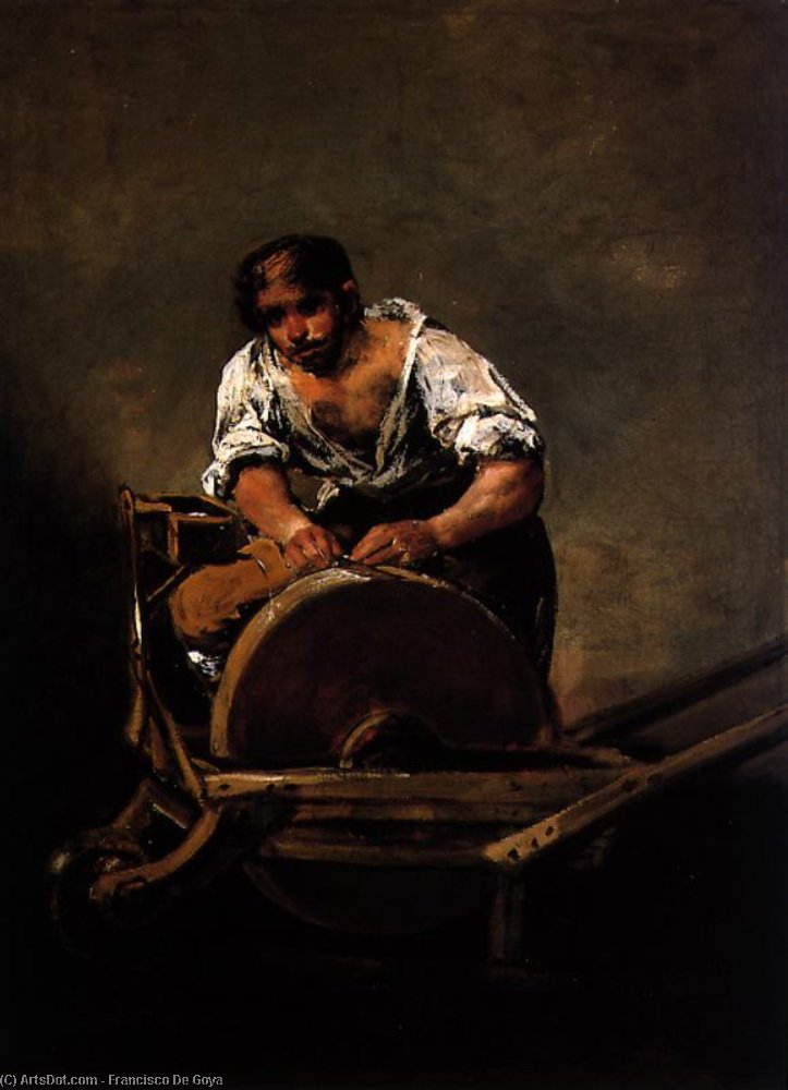 Buy Museum Art Reproductions The Kinife Sharpener by Francisco De Goya (1746-1828, Spain) | ArtsDot.com