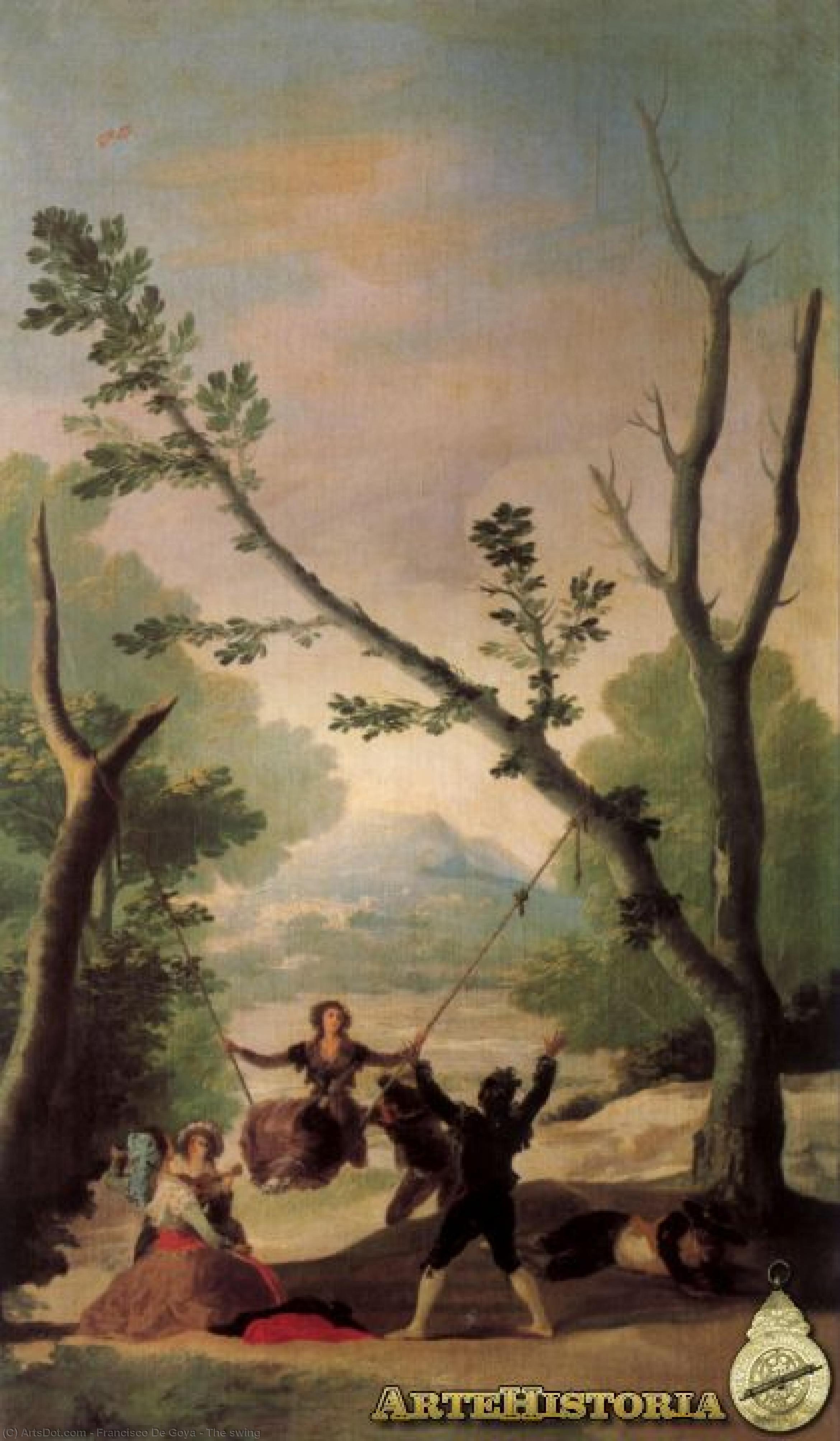Order Oil Painting Replica The swing by Francisco De Goya (1746-1828, Spain) | ArtsDot.com