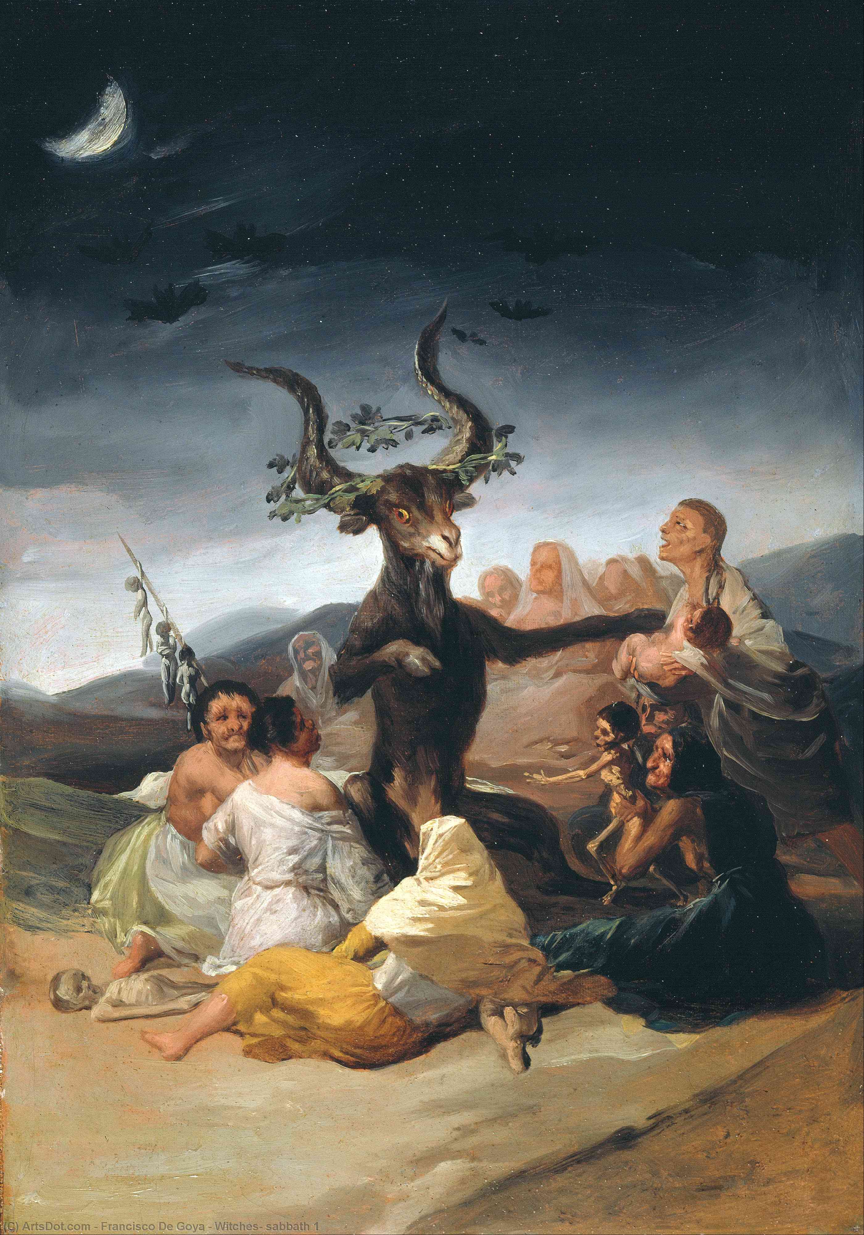 Order Oil Painting Replica Witches` sabbath 1 by Francisco De Goya (1746-1828, Spain) | ArtsDot.com