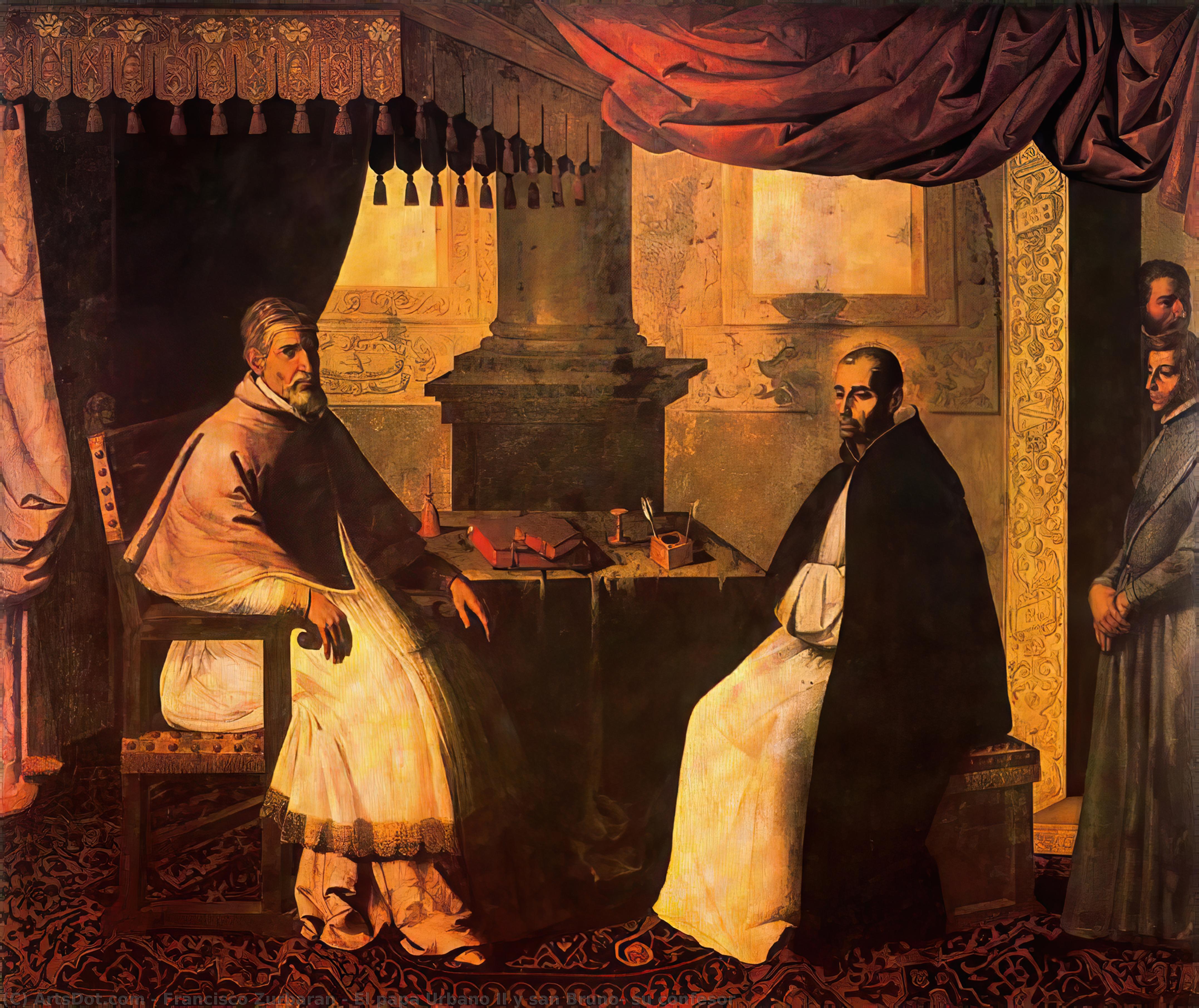 Order Paintings Reproductions El papa Urbano II y san Bruno, su confesor by Francisco Zurbaran (1598-1664, Spain) | ArtsDot.com