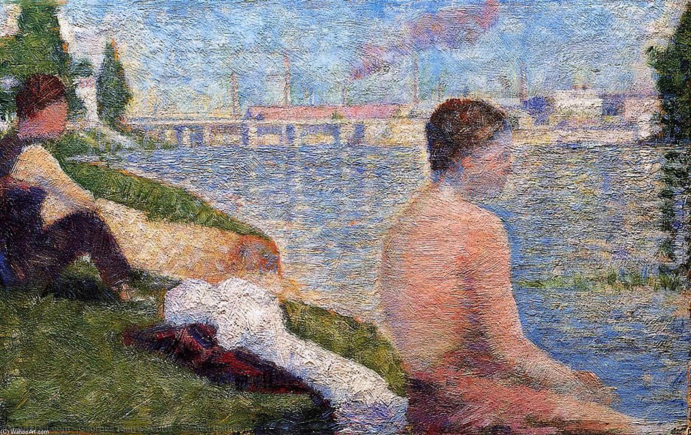 Order Paintings Reproductions Seated Bather by Georges Pierre Seurat (1859-1891, France) | ArtsDot.com