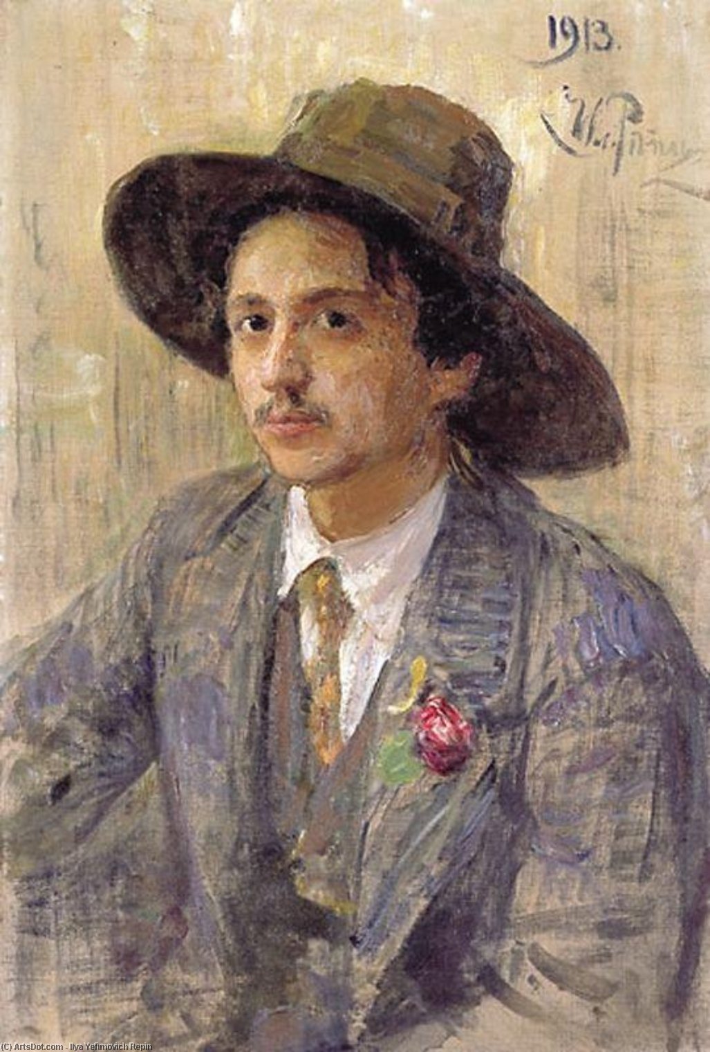 Buy Museum Art Reproductions Portrait of the painter Isaak Izrailevich Brodsky, 1913 by Ilya Yefimovich Repin (1844-1930, Russia) | ArtsDot.com