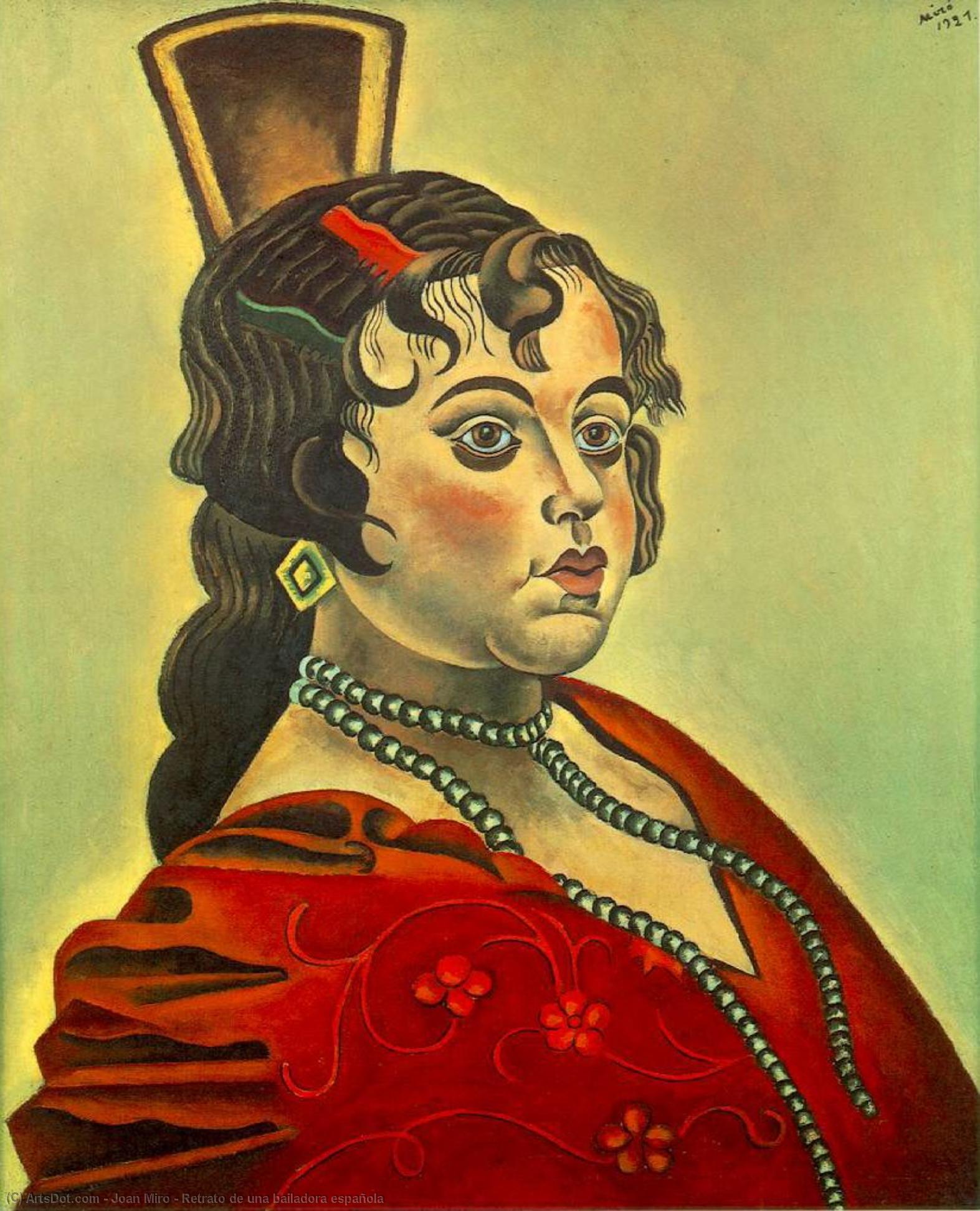 Buy Museum Art Reproductions Retrato de una bailadora española by Joan Miro (Inspired By) (1893-1983, Spain) | ArtsDot.com