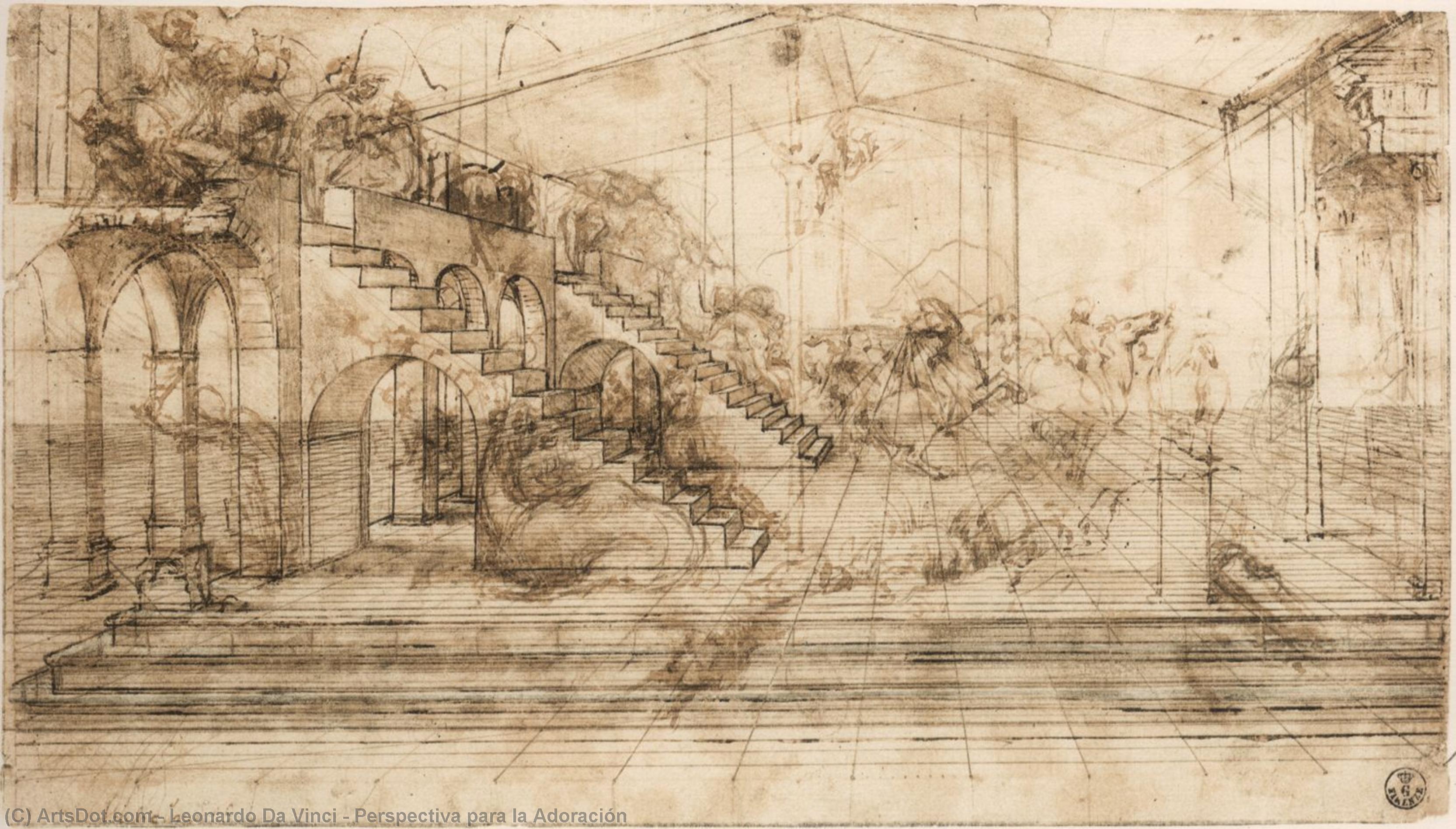 Order Oil Painting Replica Perspectiva para la Adoración, 1481 by Leonardo Da Vinci (1452-1519, Italy) | ArtsDot.com