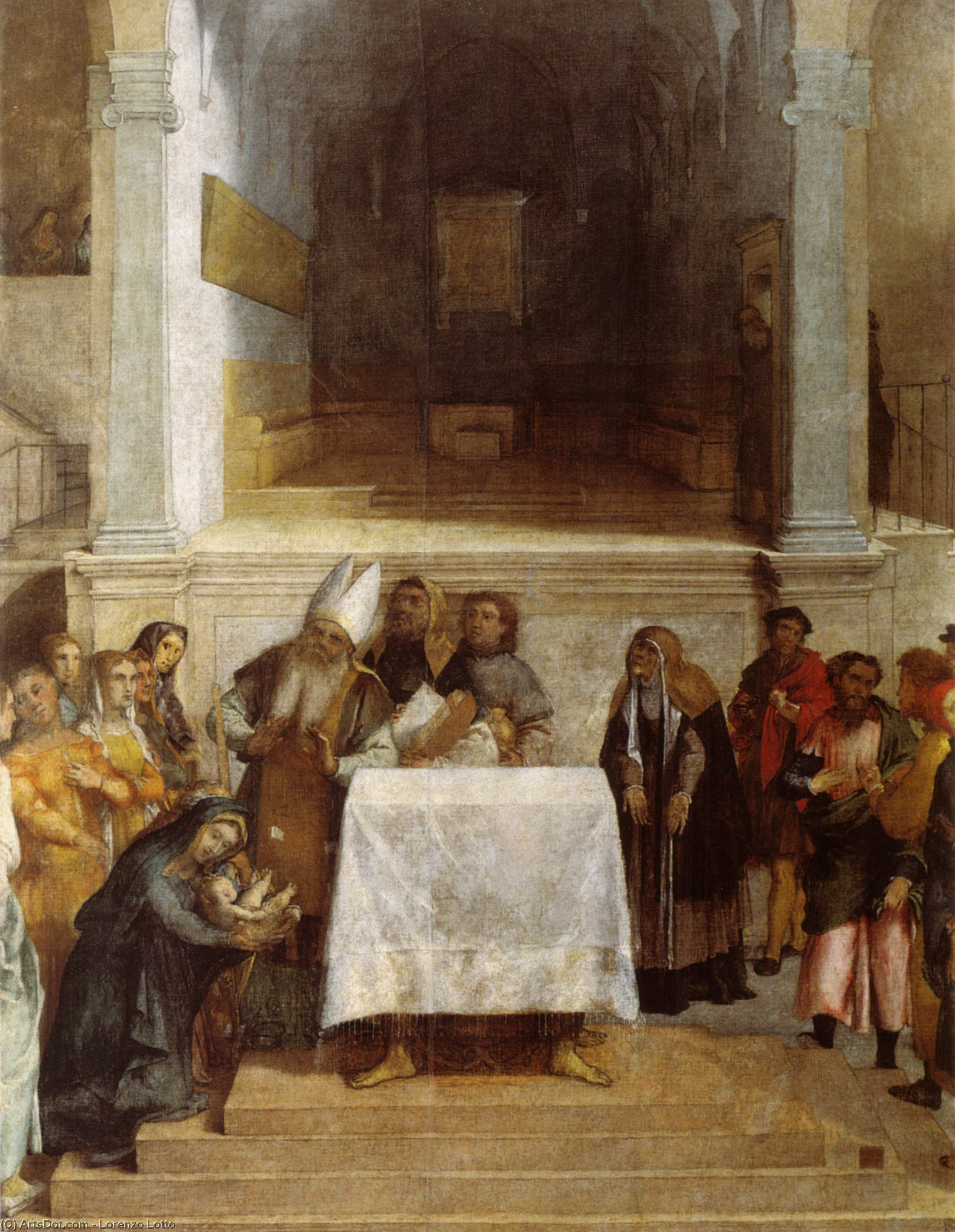 Buy Museum Art Reproductions Presentation on the Temple by Lorenzo Lotto (1480-1556, Italy) | ArtsDot.com