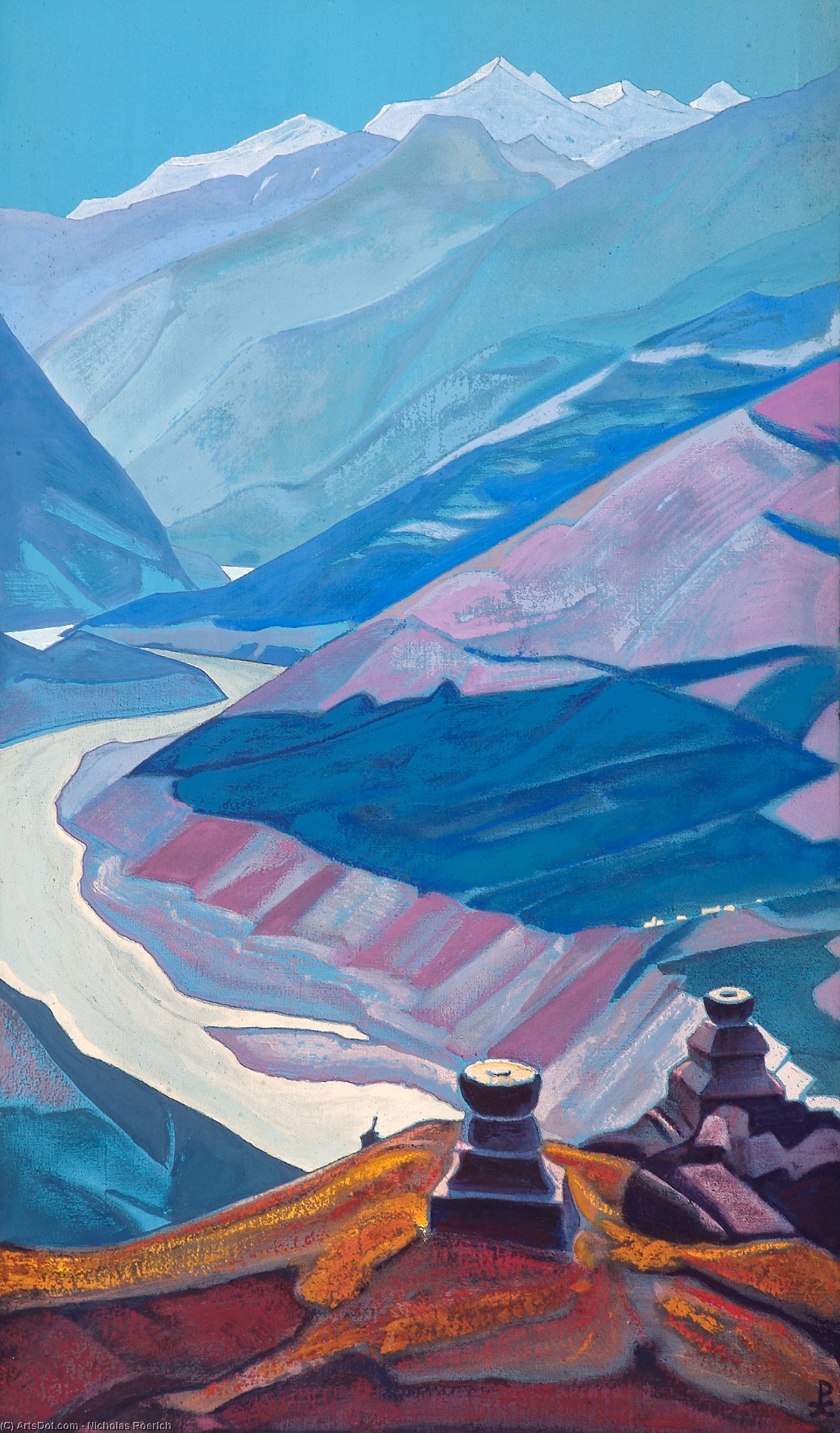 Order Paintings Reproductions Chandra-Bhaga (Path to Triloknath), 1932 by Nicholas Roerich (1874-1947, Russia) | ArtsDot.com