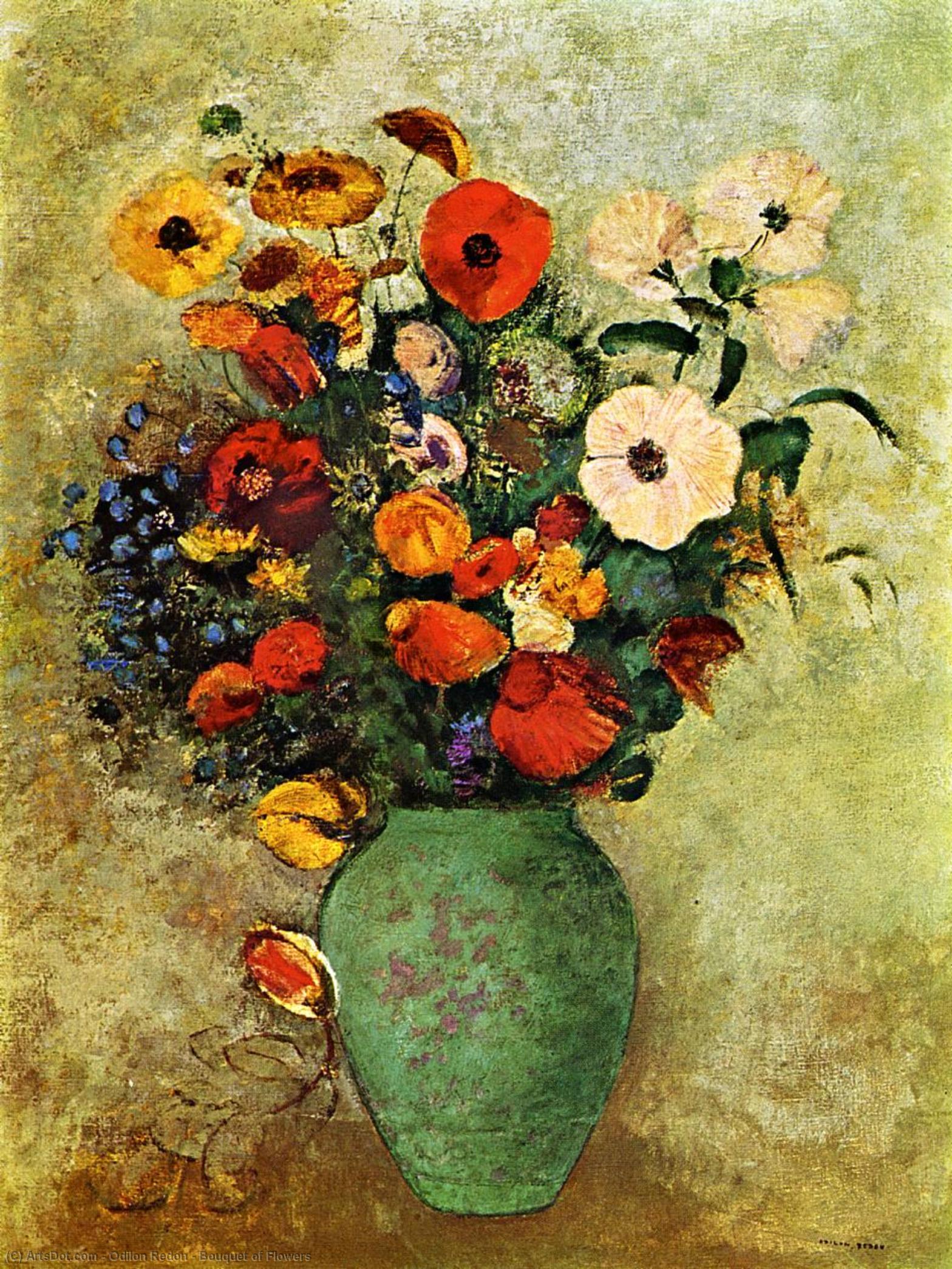 Order Artwork Replica Bouquet of Flowers, 1904 by Odilon Redon (1840-1916, France) | ArtsDot.com