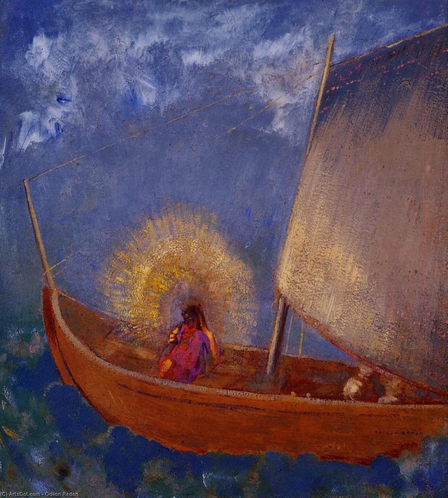 Order Art Reproductions Mysterious Boat, 1897 by Odilon Redon (1840-1916, France) | ArtsDot.com