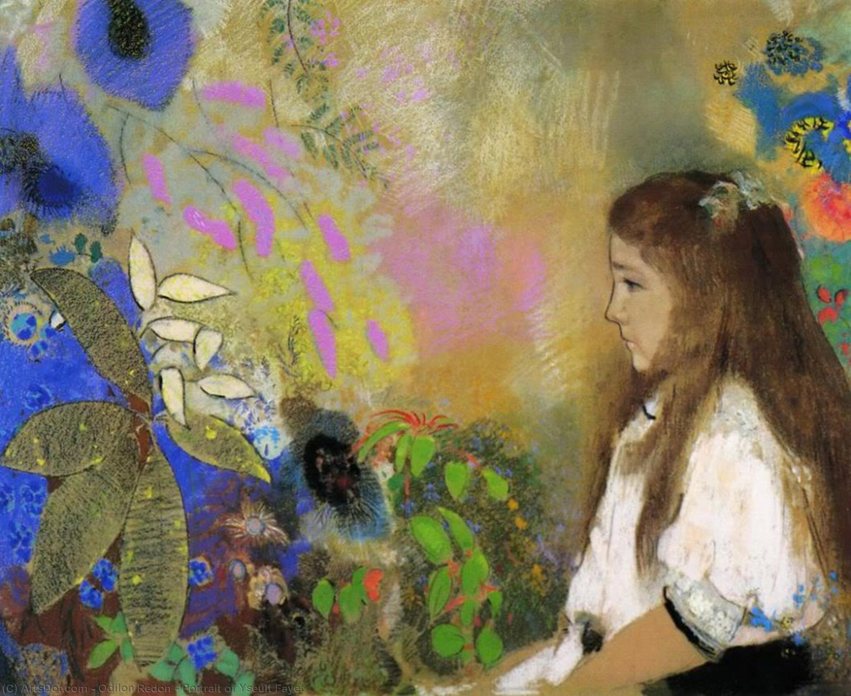 Order Paintings Reproductions Portrait of Yseult Fayet, 1908 by Odilon Redon (1840-1916, France) | ArtsDot.com