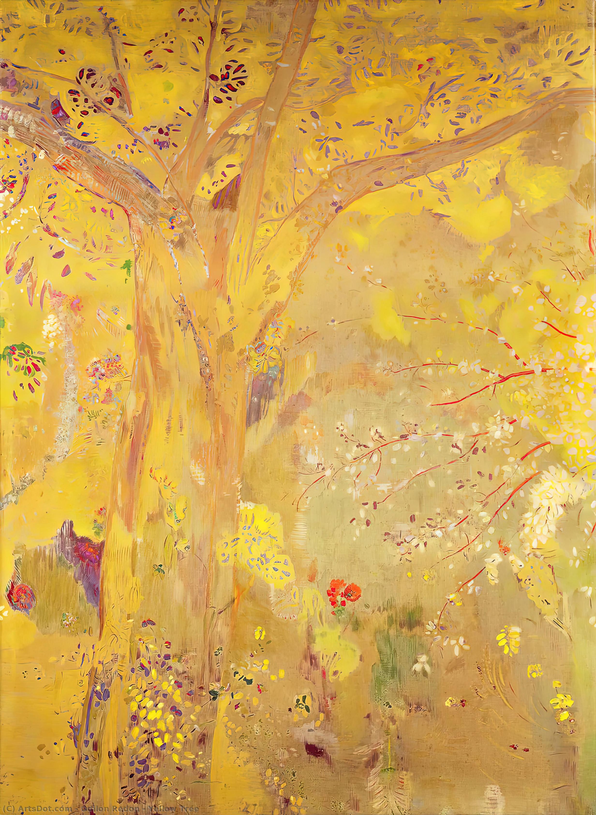 Order Paintings Reproductions Yellow Tree, 1900 by Odilon Redon (1840-1916, France) | ArtsDot.com
