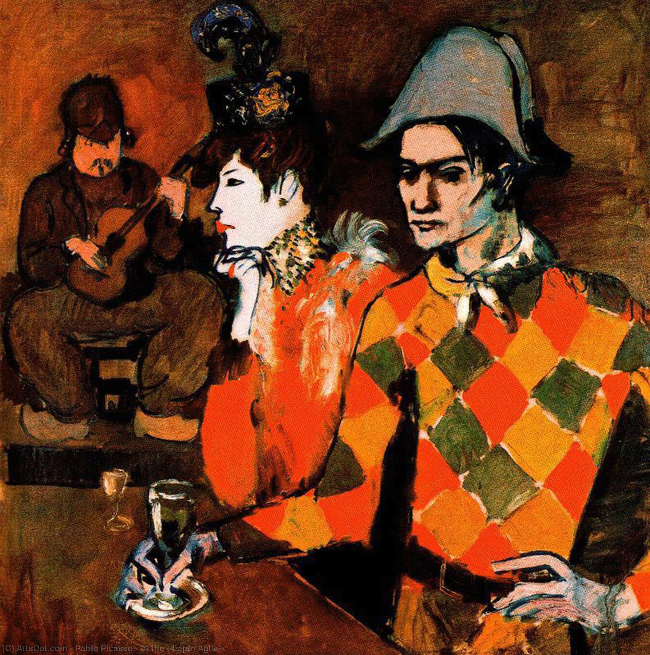 Order Oil Painting Replica At the ``Lapin Agile``, 1905 by Pablo Picasso (Inspired By) (1881-1973, Spain) | ArtsDot.com