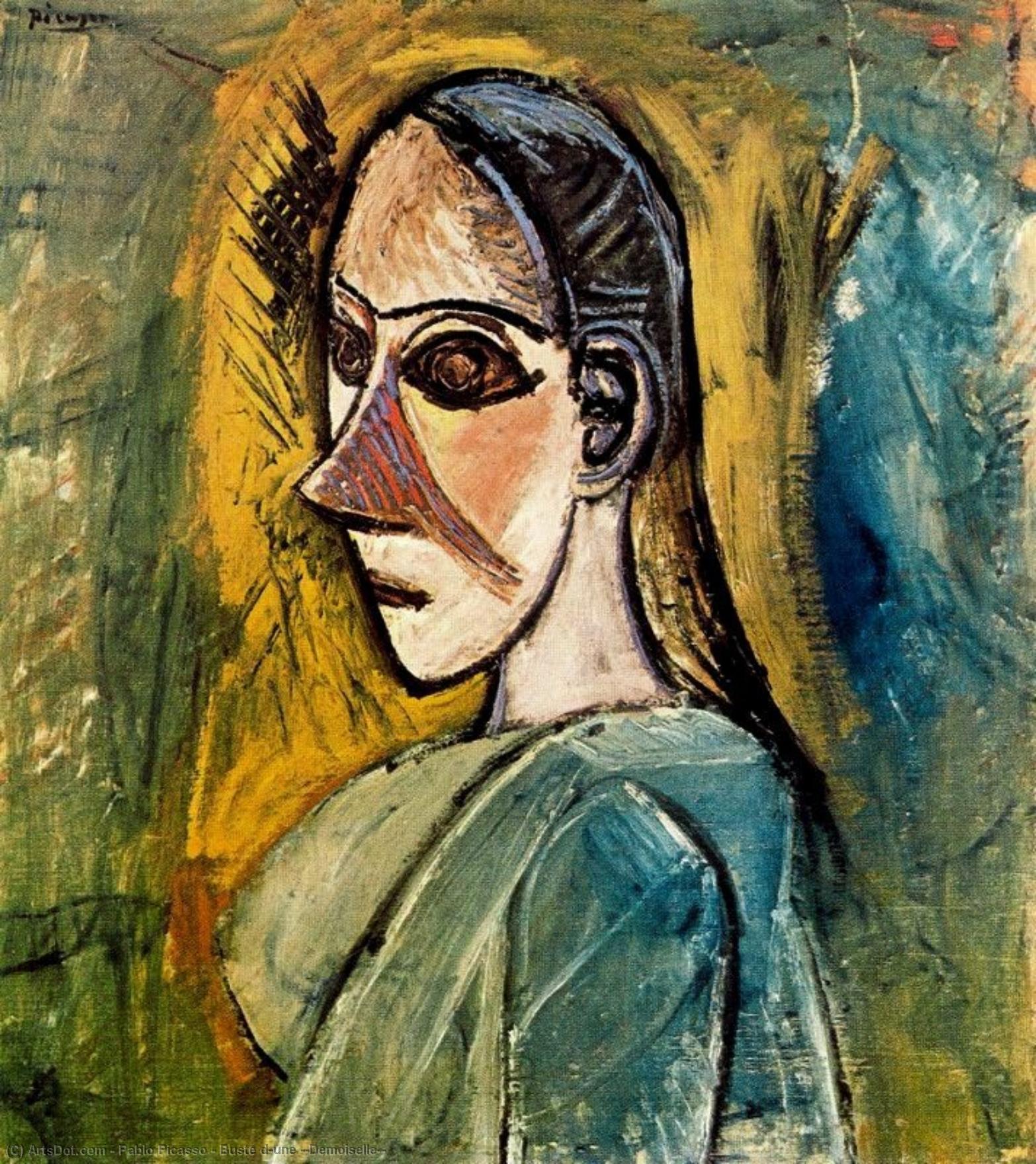 Order Art Reproductions Buste d`une ``Demoiselle`` by Pablo Picasso (Inspired By) (1881-1973, Spain) | ArtsDot.com