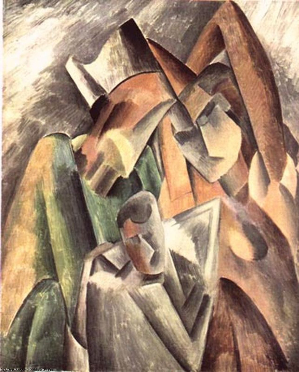 Order Art Reproductions Harlequin and his family, 1908 by Pablo Picasso (Inspired By) (1881-1973, Spain) | ArtsDot.com