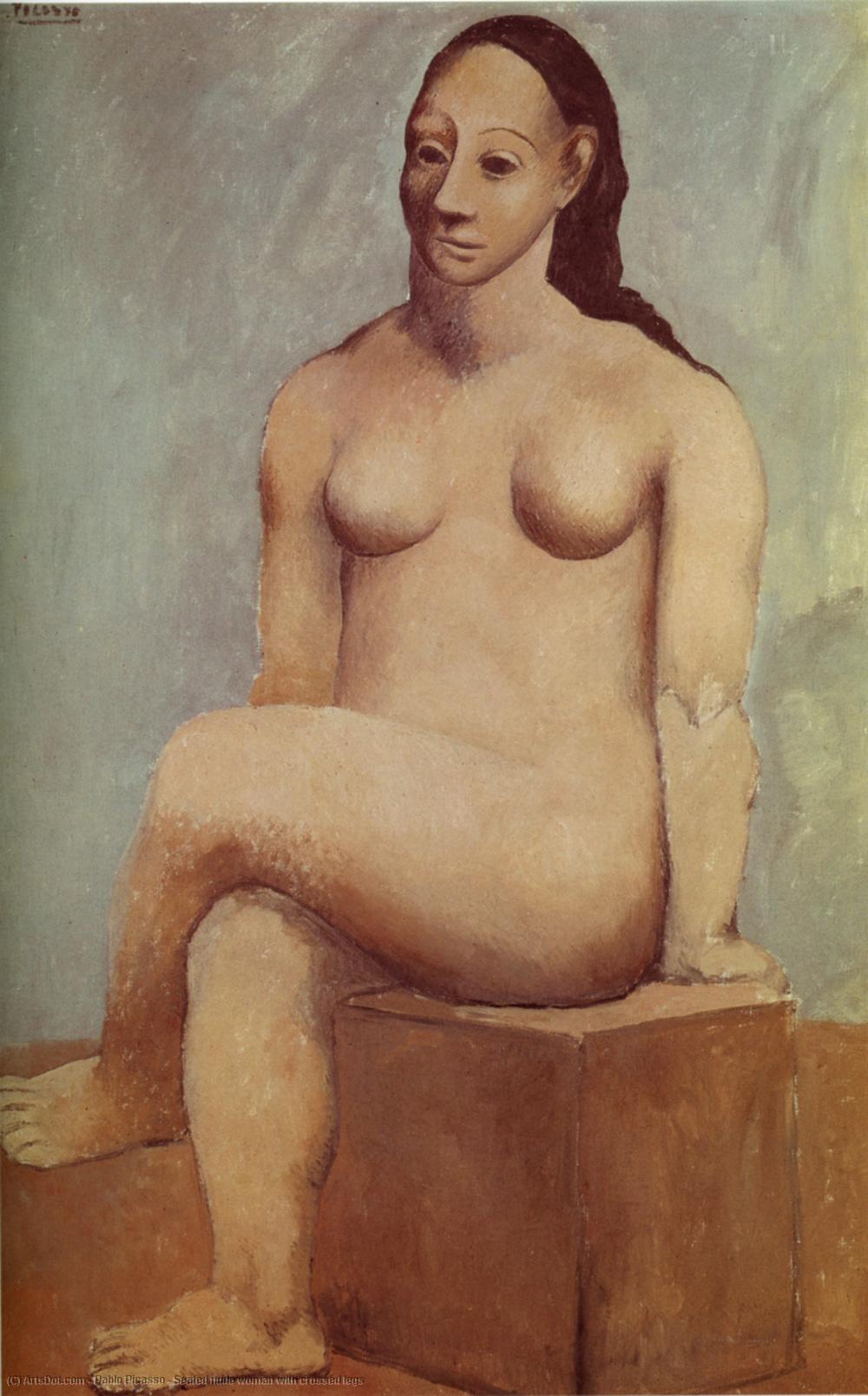 Order Art Reproductions Seated nude woman with crossed legs by Pablo Picasso (Inspired By) (1881-1973, Spain) | ArtsDot.com