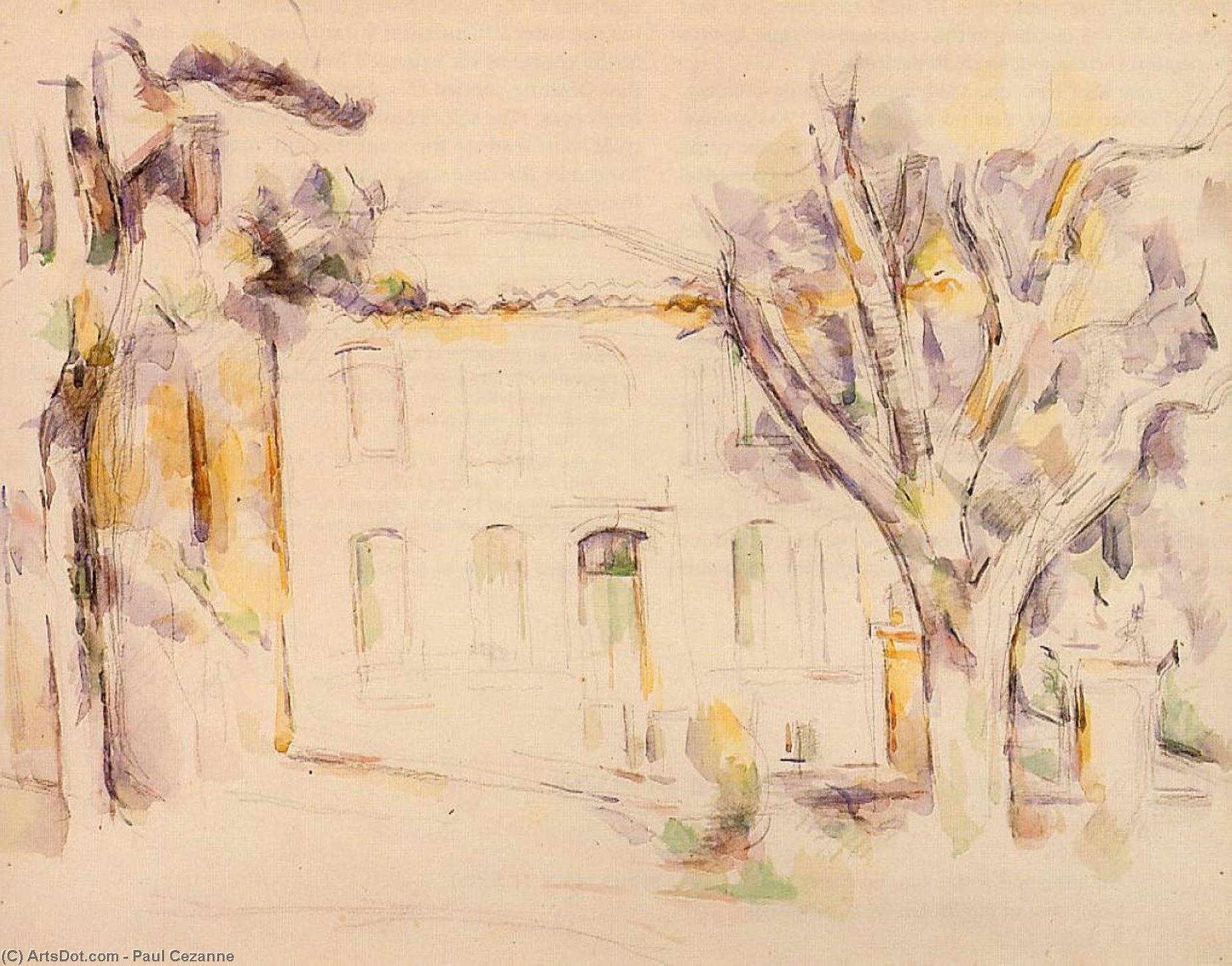 Order Oil Painting Replica House in Provence 1 by Paul Cezanne (1839-1906, France) | ArtsDot.com
