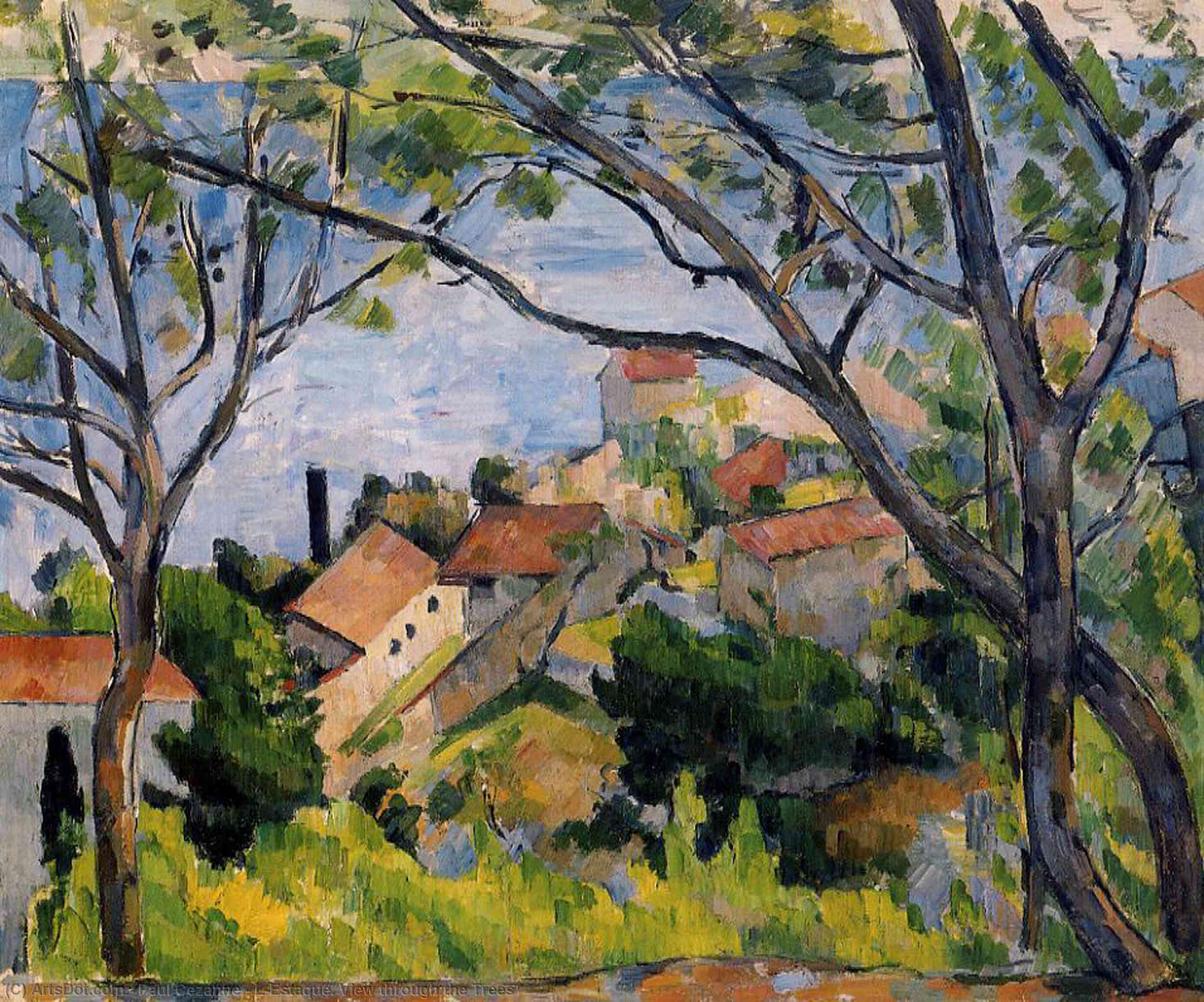 Order Artwork Replica L`Estaque. View through the Trees, 1879 by Paul Cezanne (1839-1906, France) | ArtsDot.com