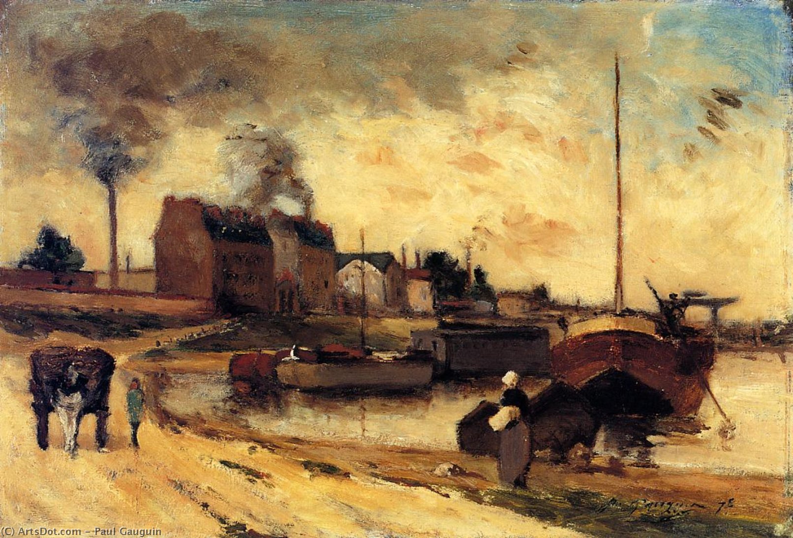 Buy Museum Art Reproductions Cail Factories and Quai de Grenelle by Paul Gauguin (1848-1903, France) | ArtsDot.com