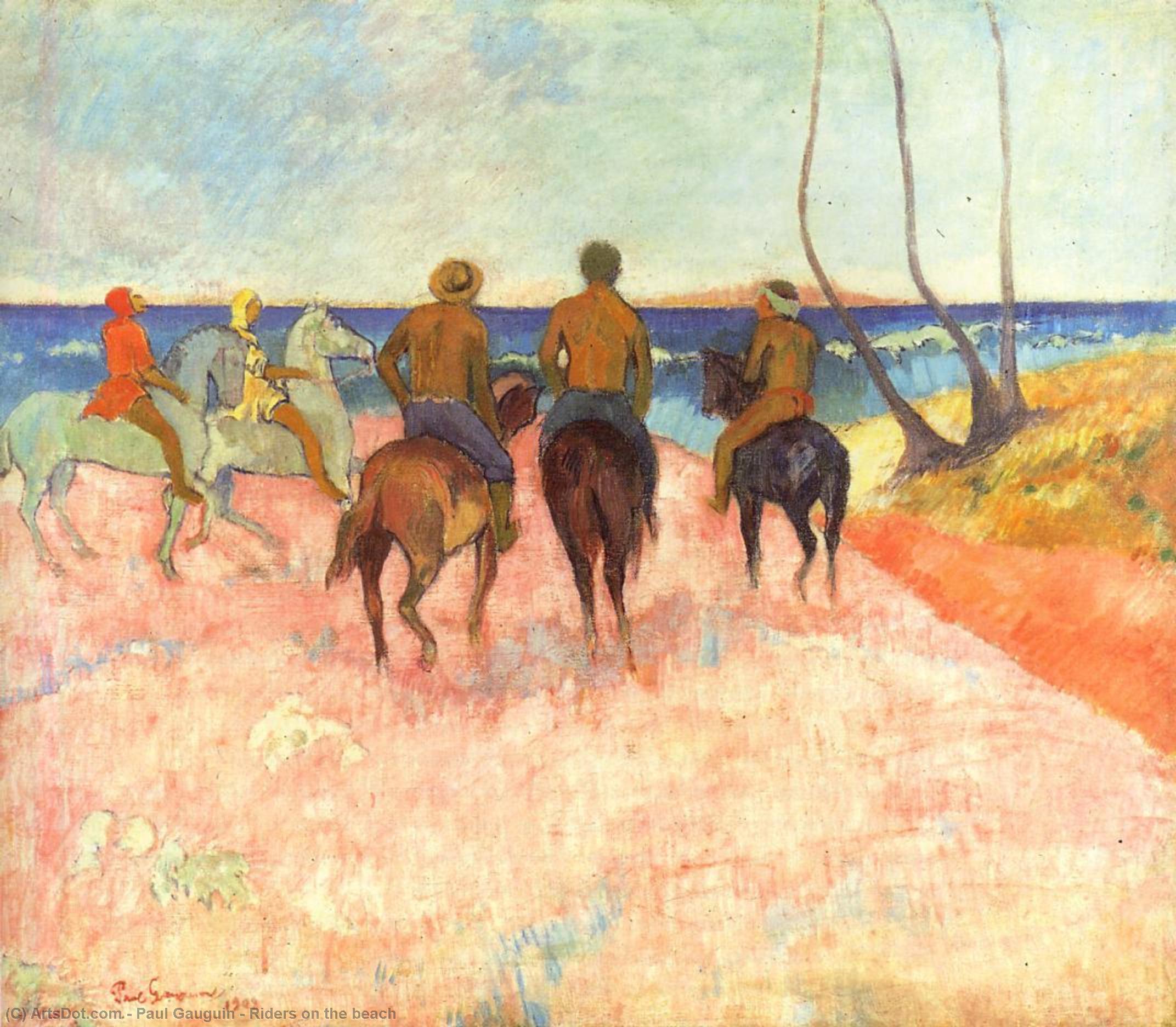 Order Oil Painting Replica Riders on the beach, 1902 by Paul Gauguin (1848-1903, France) | ArtsDot.com