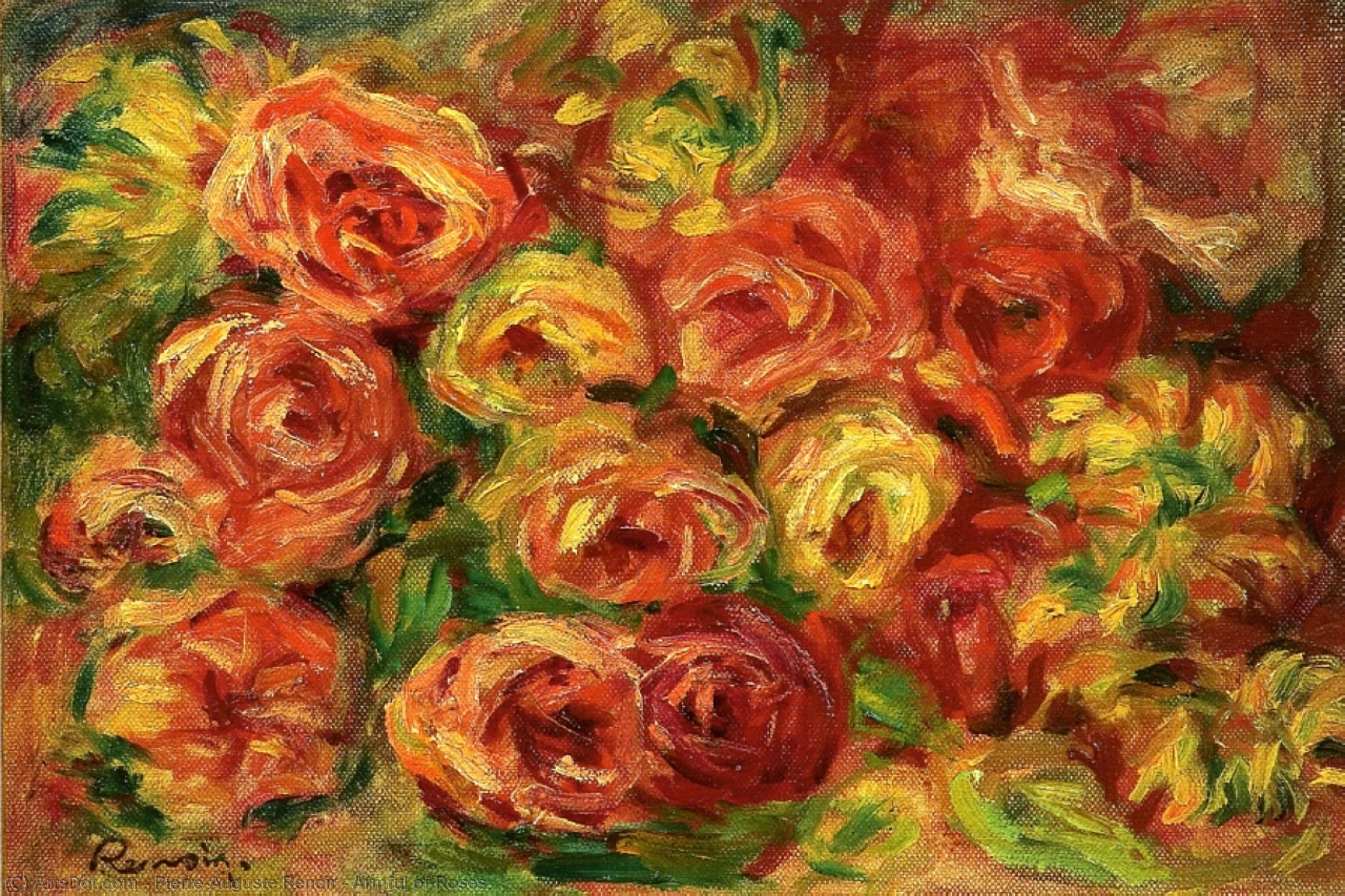 Order Artwork Replica Armful of Roses, 1918 by Pierre-Auguste Renoir (1841-1919, France) | ArtsDot.com