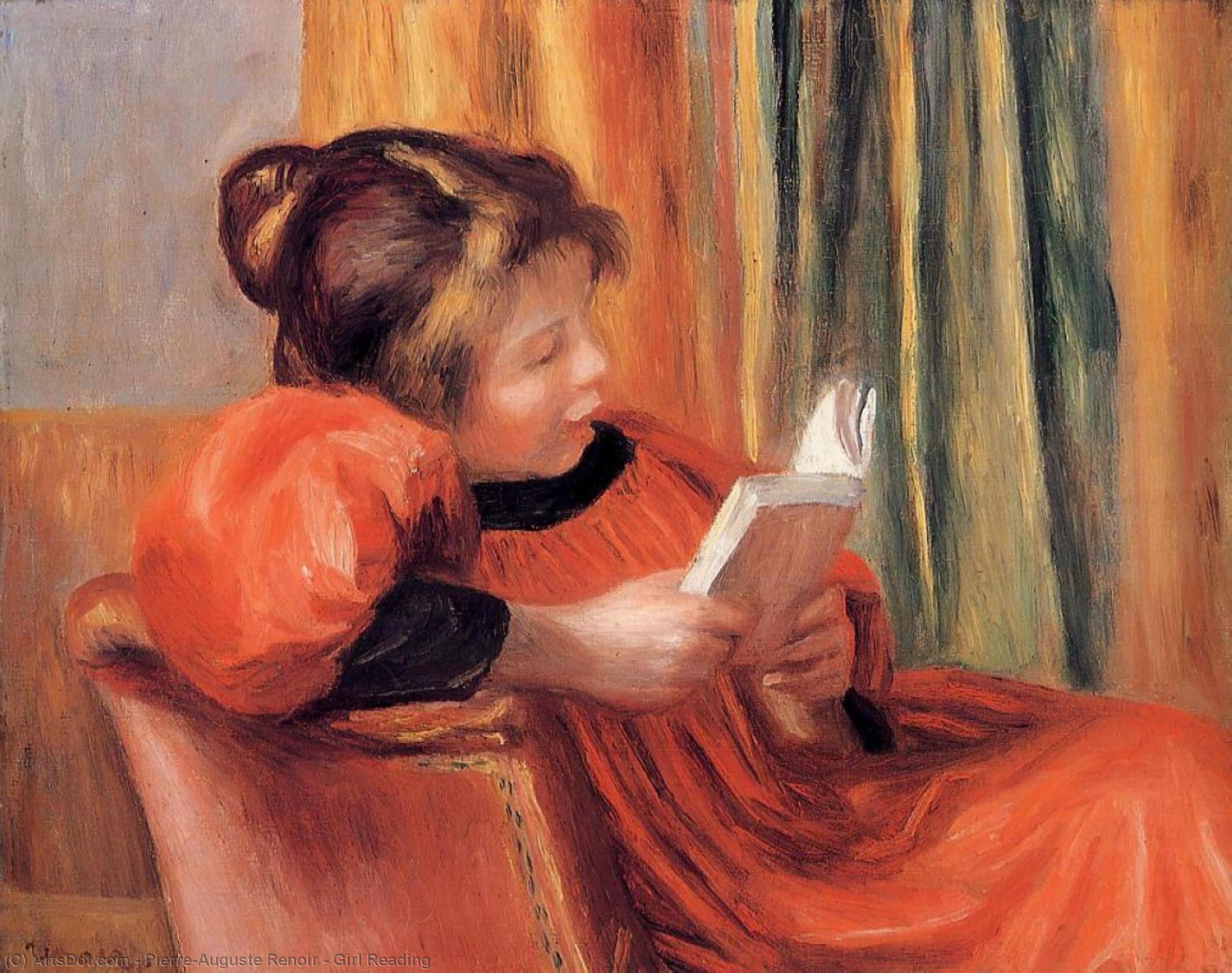 Order Art Reproductions Girl Reading, 1890 by Pierre-Auguste Renoir (1841-1919, France) | ArtsDot.com
