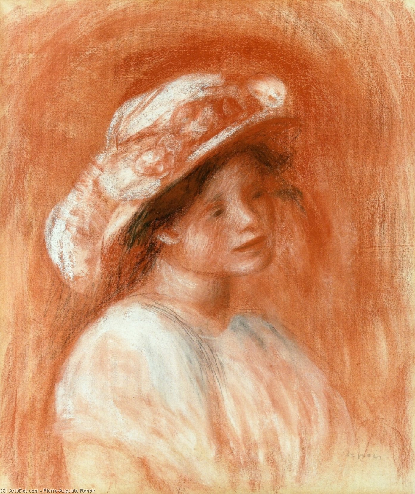 Order Artwork Replica Head of a Girl by Pierre-Auguste Renoir (1841-1919, France) | ArtsDot.com