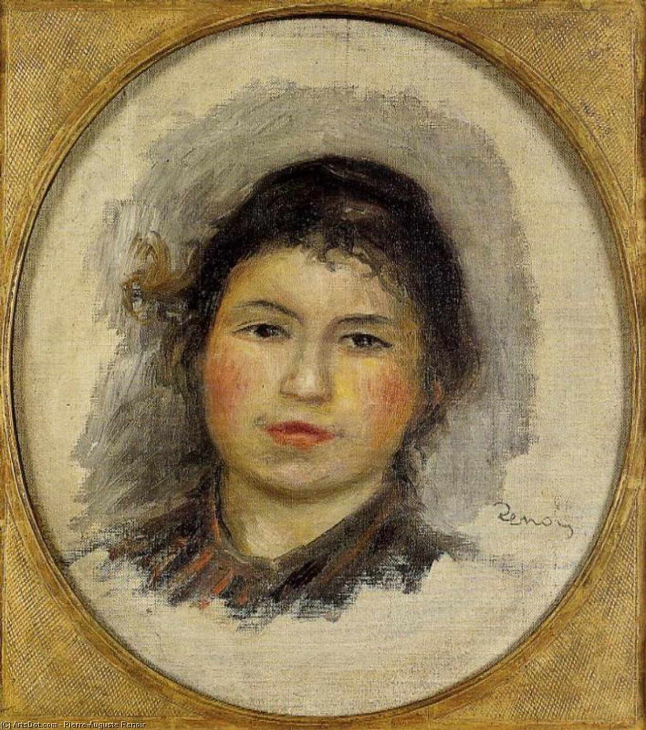 Order Oil Painting Replica Head of a Young Woman 1 by Pierre-Auguste Renoir (1841-1919, France) | ArtsDot.com