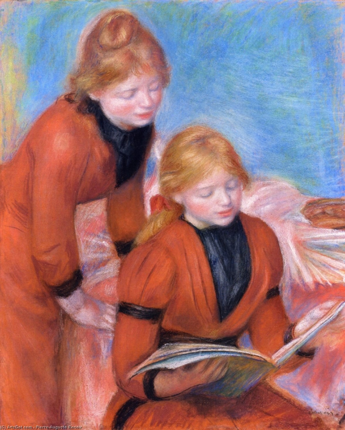 Buy Museum Art Reproductions Reading, 1889 by Pierre-Auguste Renoir (1841-1919, France) | ArtsDot.com