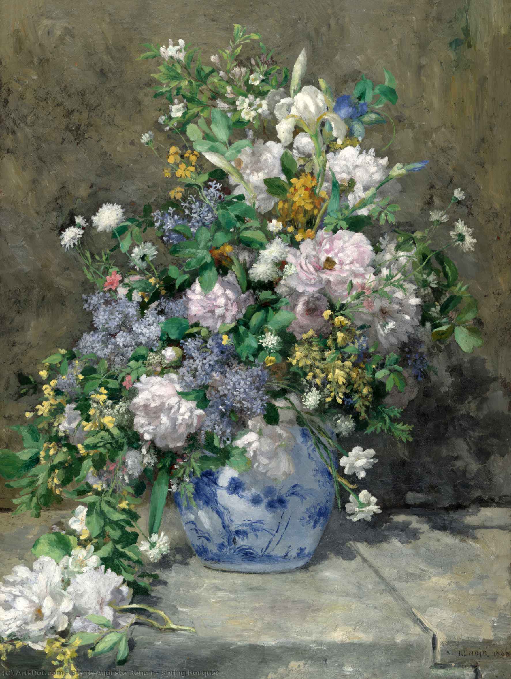 Compra Riproduzioni D'arte Del Museo Bouquet primavera, 1866 di Pierre-Auguste Renoir (1841-1919, France) | ArtsDot.com