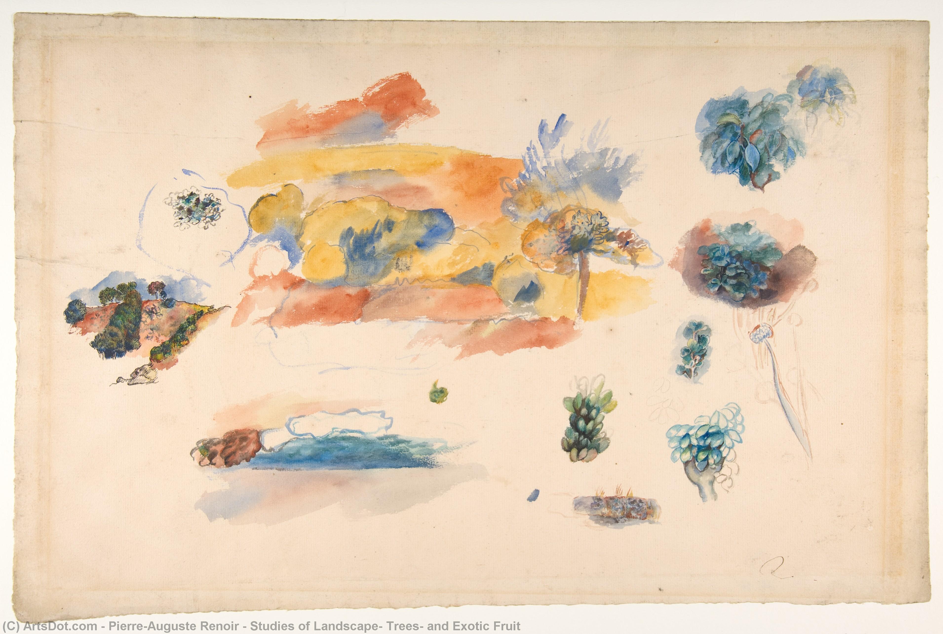 Order Oil Painting Replica Studies of Landscape, Trees, and Exotic Fruit by Pierre-Auguste Renoir (1841-1919, France) | ArtsDot.com