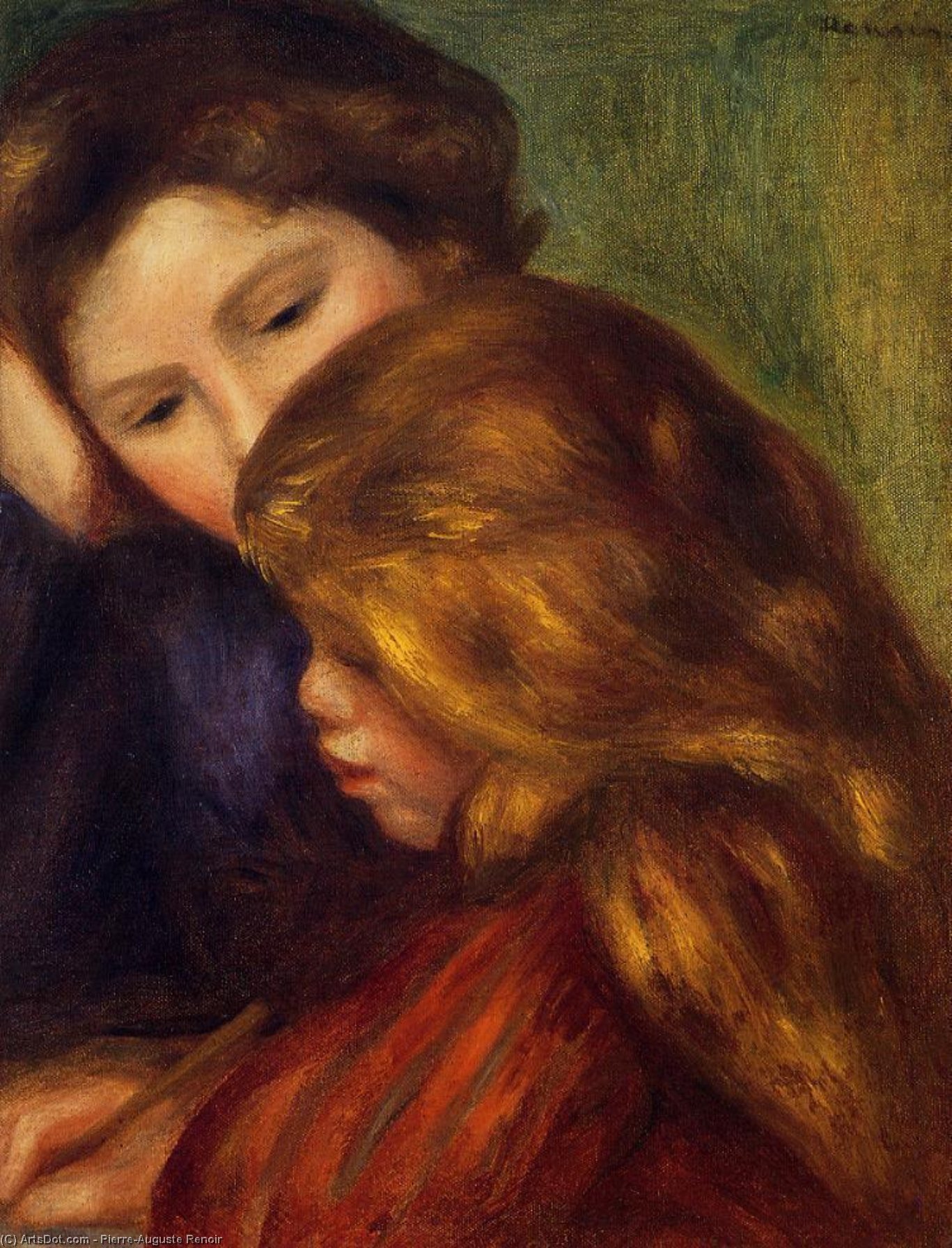 Order Oil Painting Replica The Writing Lesson, 1895 by Pierre-Auguste Renoir (1841-1919, France) | ArtsDot.com